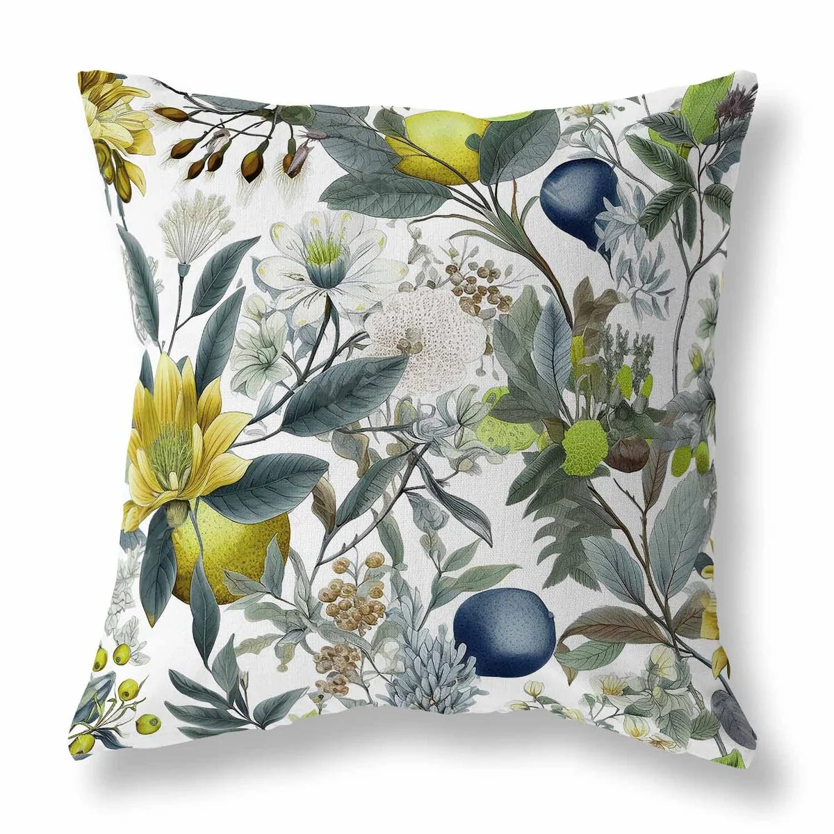 White And Blue Orchid Whisper Indoor/Outdoor Throw Pillow Zipper