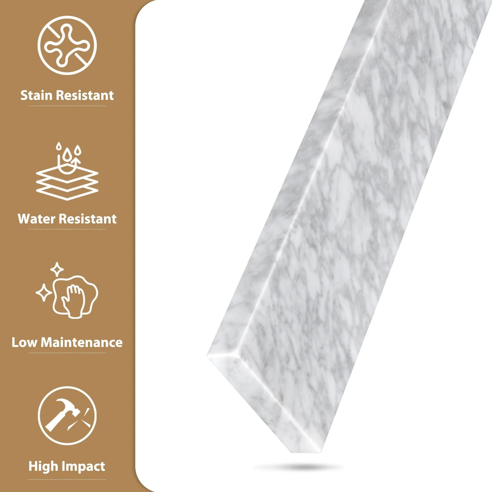 36 in. Marble Backsplash in Carrara White