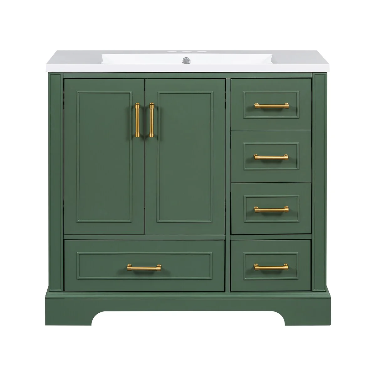 Bathroom Cabinet with Two Doors and Four Drawers