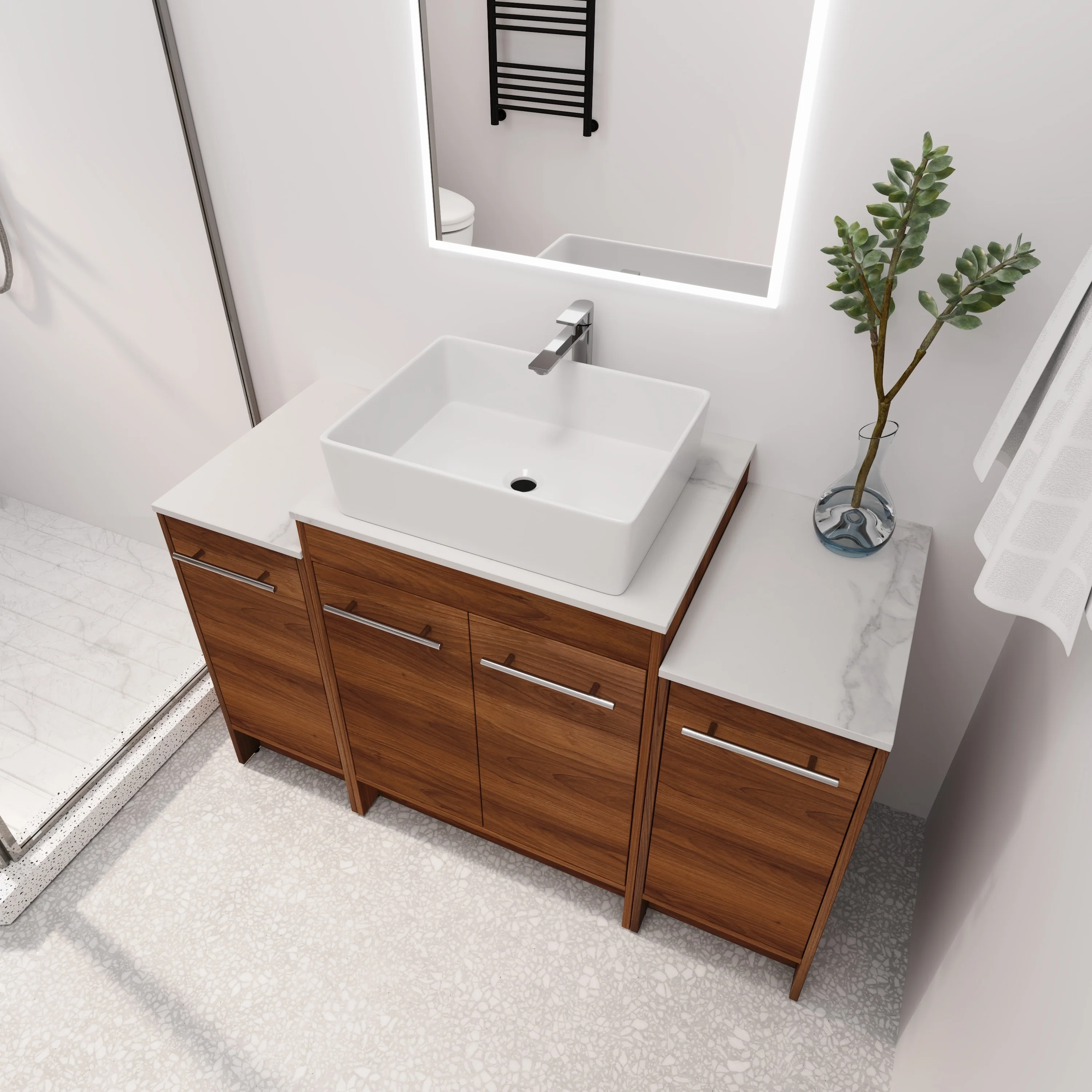 BNK 24/36/48/60 Inch Bathroom Vanity with Sink, Freestanding Bathroom Vanity with Soft Close Doors and Adjustable Shelf