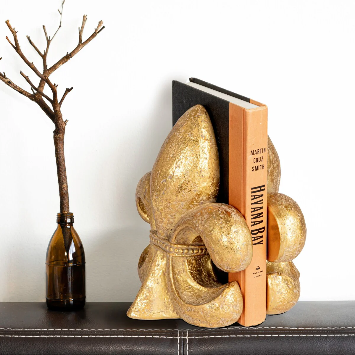 Decorative Fleur de Lis Bookends, Set of 2