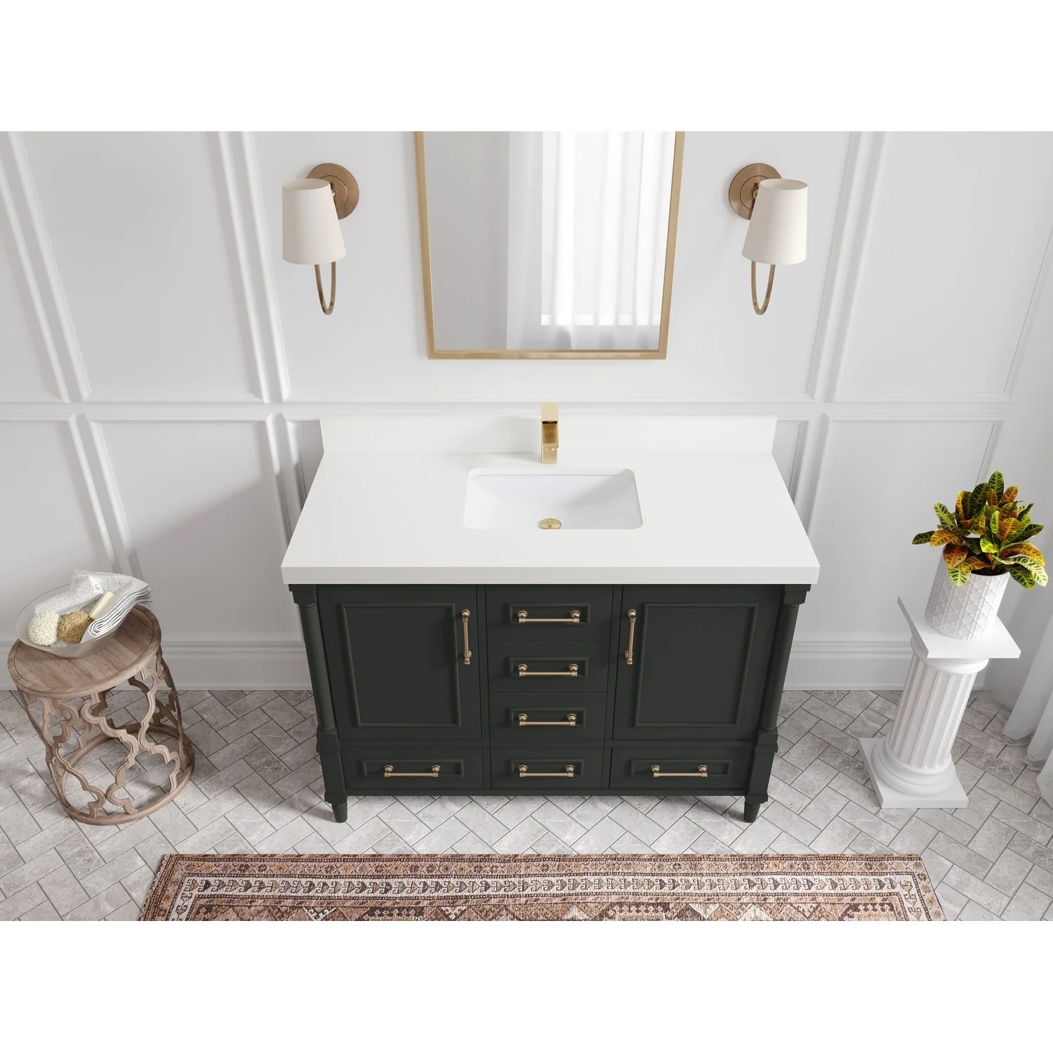 Willow Collections 48 in. W x 22 in. D Aberdeen Single Bowl Sink Bathroom Vanity with Countertop