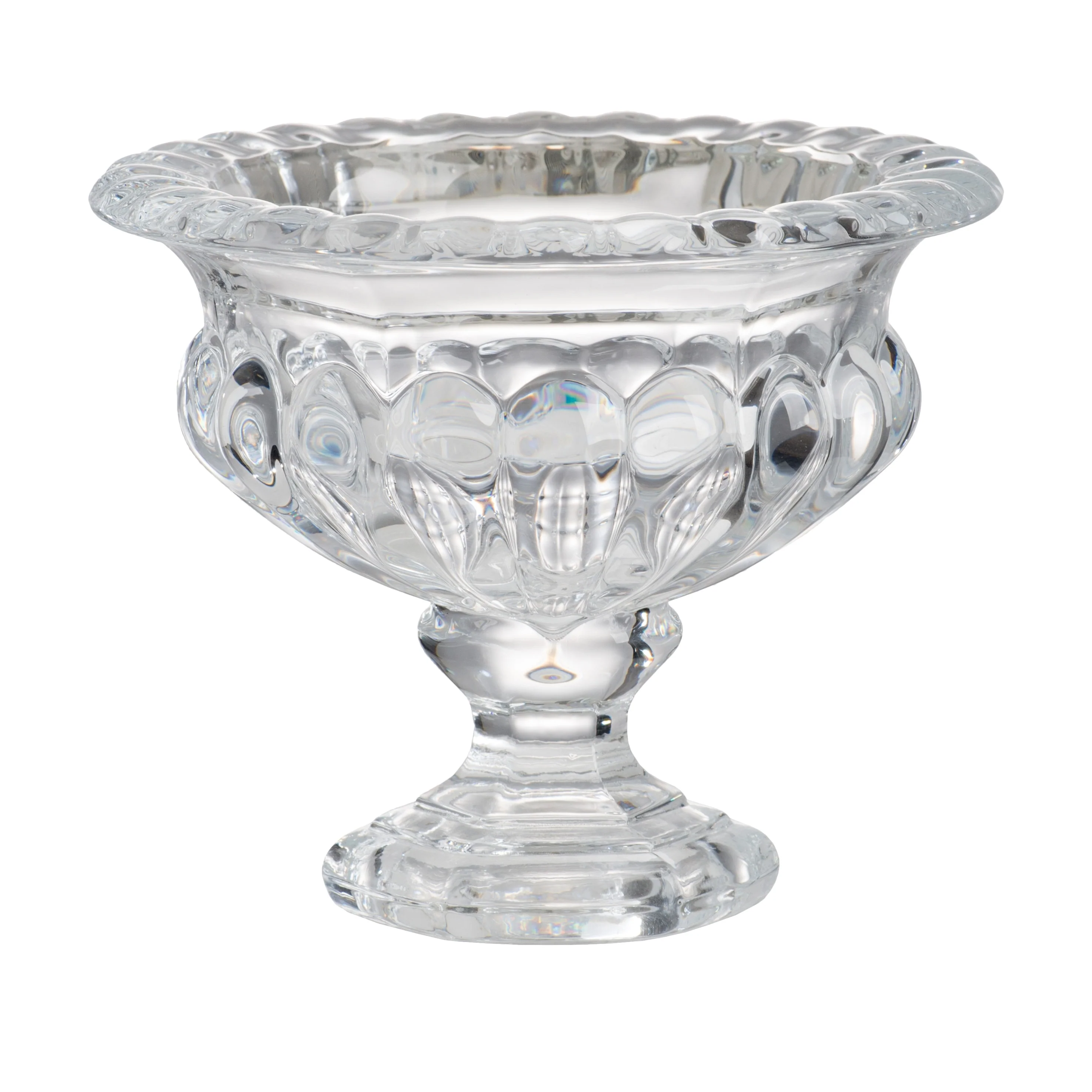 A&B Home Clear Beaded Pedestal Base Vase
