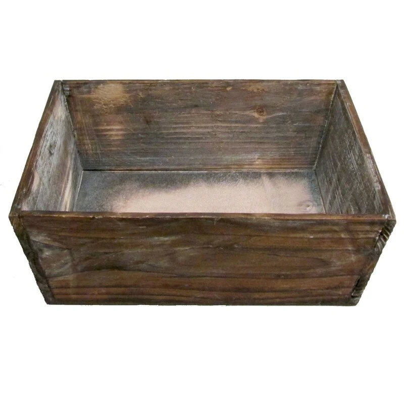 Stained brown washed wood tray