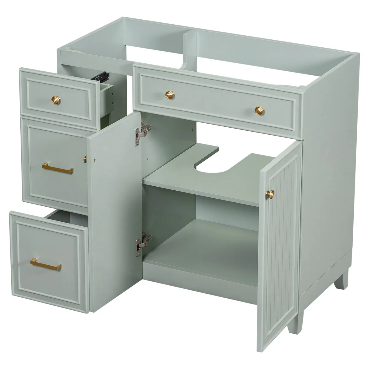 (Cabinet Only) Bathroom Vanity Base with 2 Doors & 2 Drawers