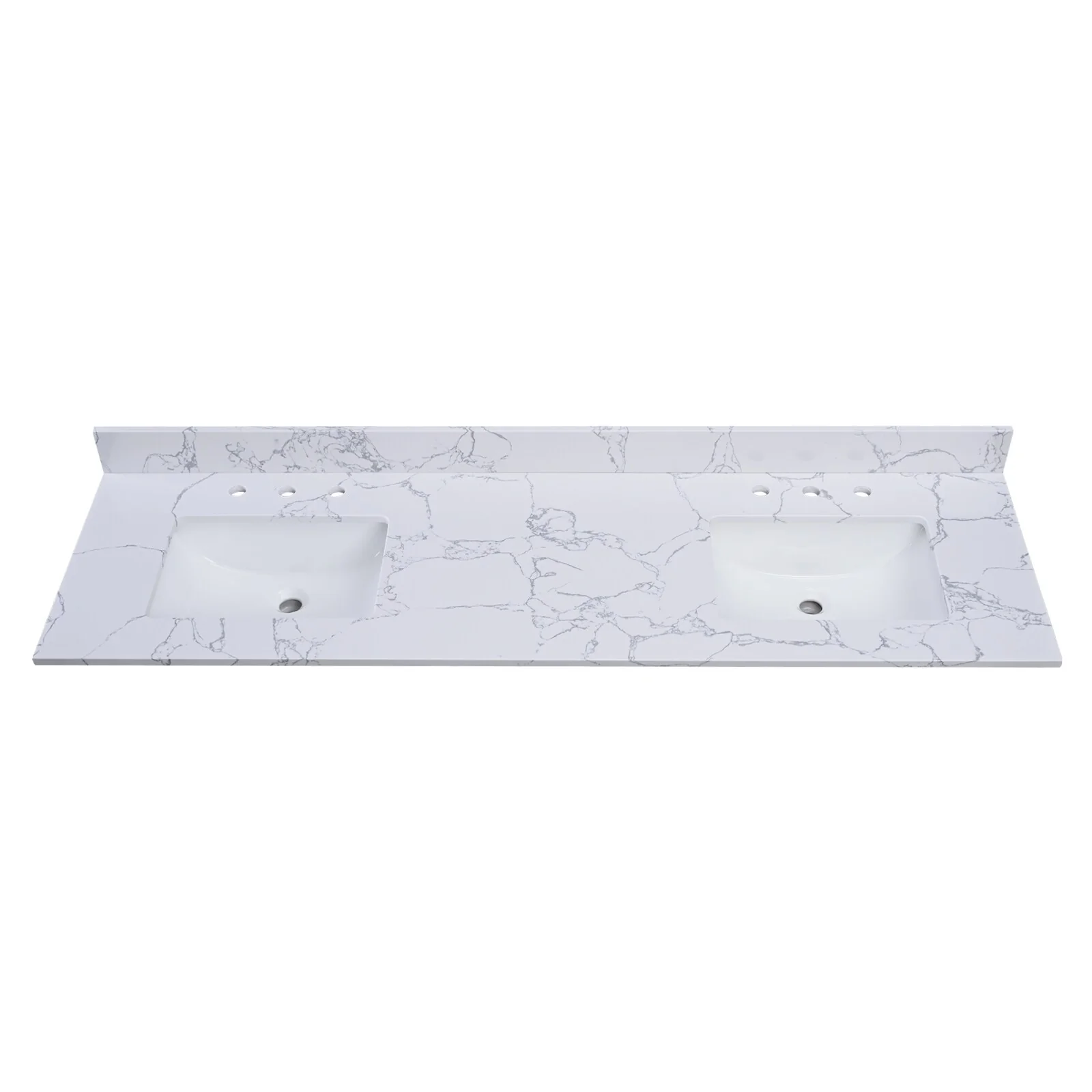 Enchantlace 73 Inch Engineered Marble Vanity Top with Double Sink