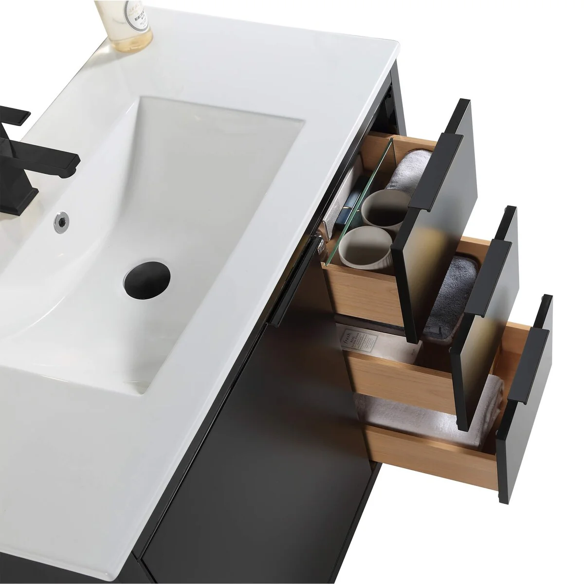 Fine Fixtures Opulence Collection Bathroom Vanity with White Ceramic Sink