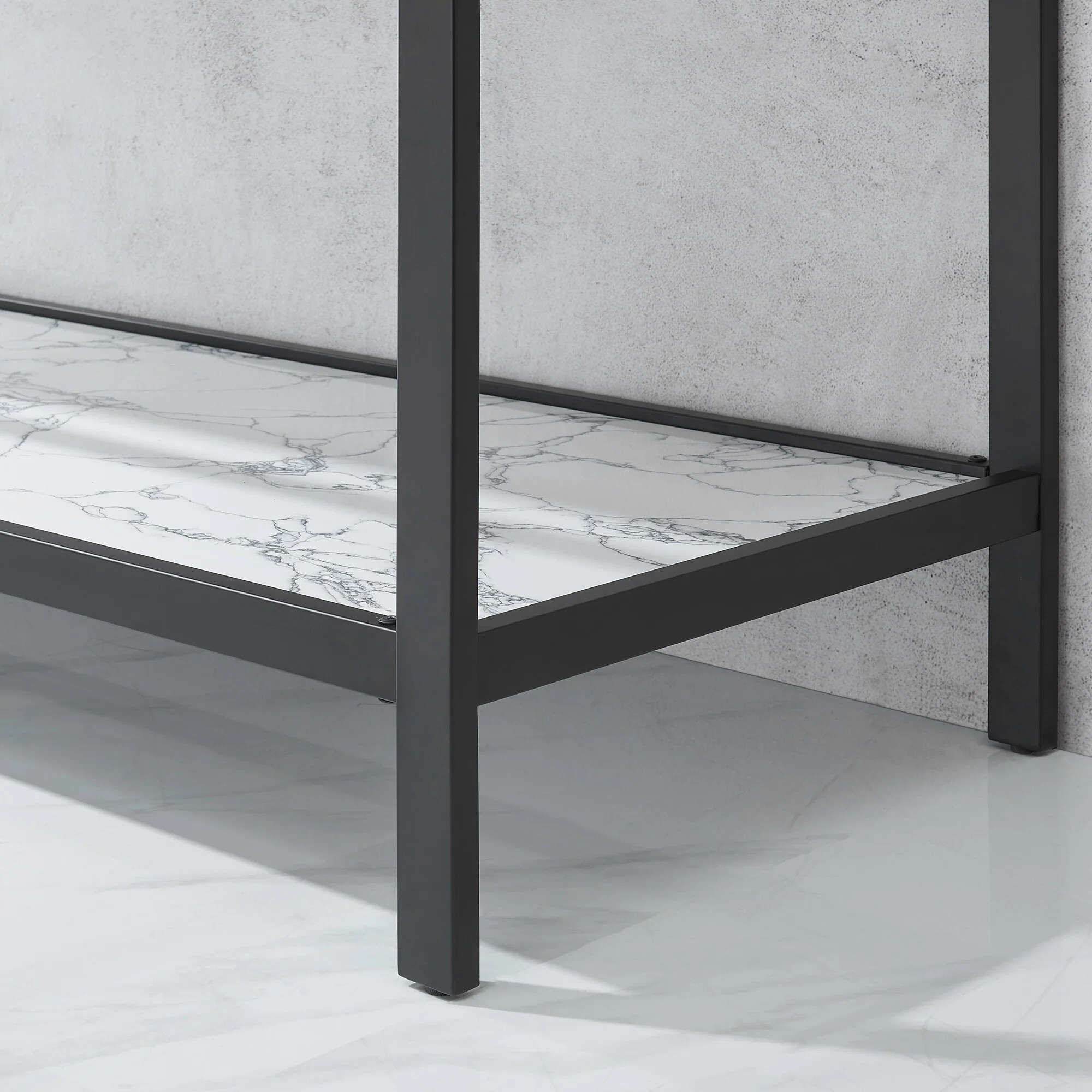 Ecija Bath Vanity, Metal Support with Composite Stone Top, no Mirror