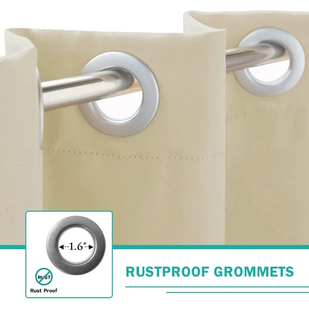 DCP Beige Curtains Blackout Grommet Curtain Panel