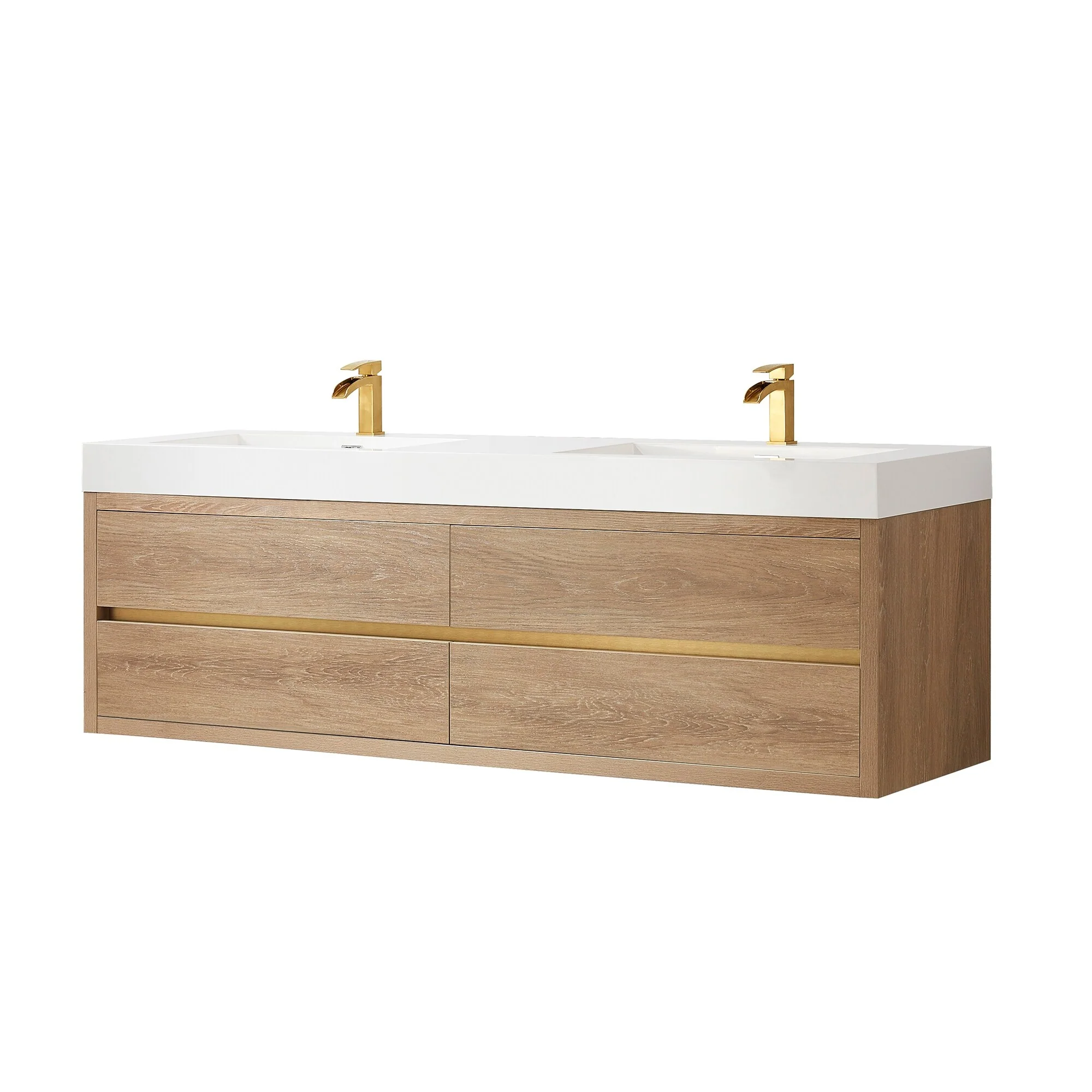 Palencia Double Floating Vanity with Composite Sink Top without Mirror