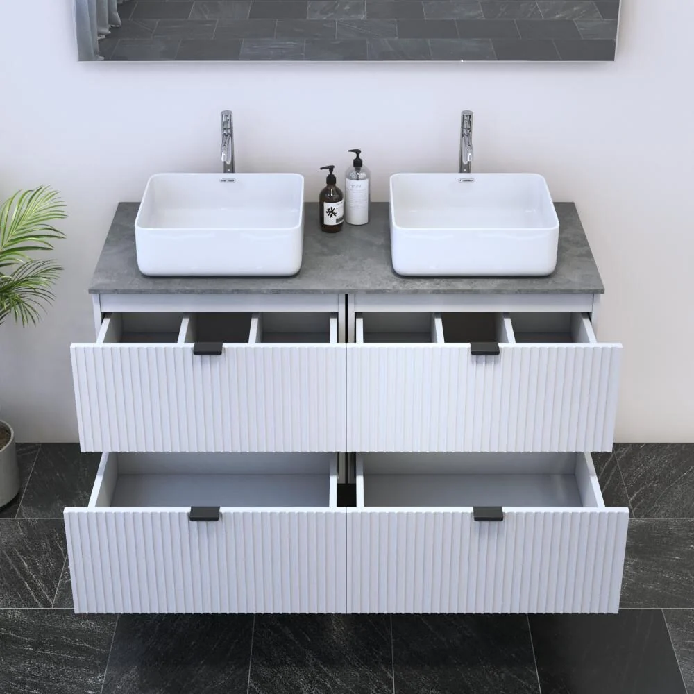 Nicole 4S 120 Double Sink Floating Bathroom Vanity (48