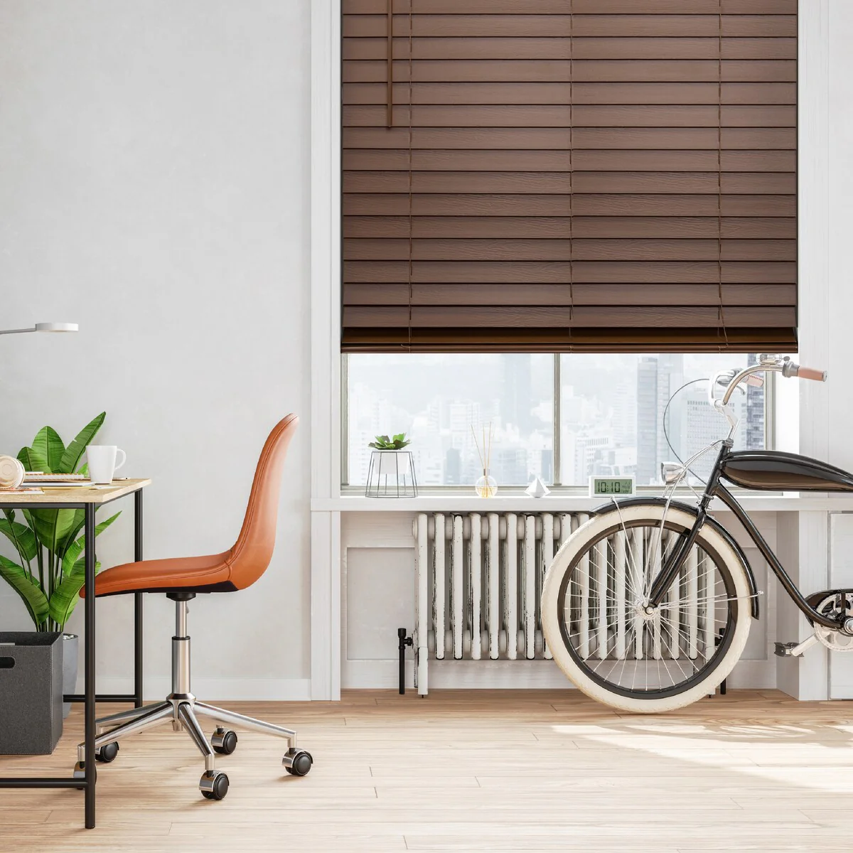 Regal Estate 48-inch Dark Oak Cordless Faux Wood Blind