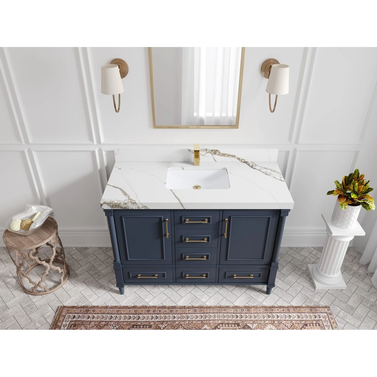 Willow Collections 48 in. W x 22 in. D Aberdeen Single Bowl Sink Bathroom Vanity with Countertop