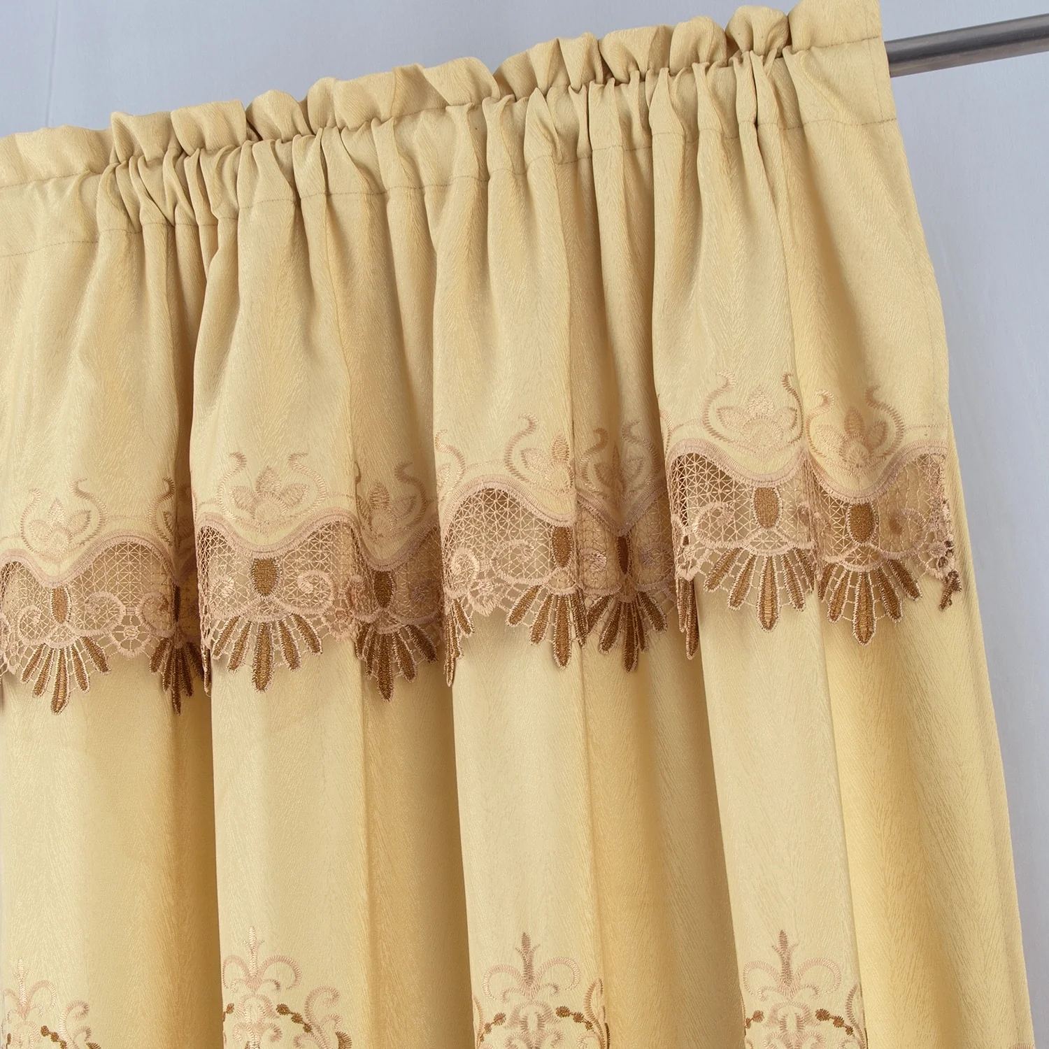 Betsy Macrame Embroidered Window Curtain Panel