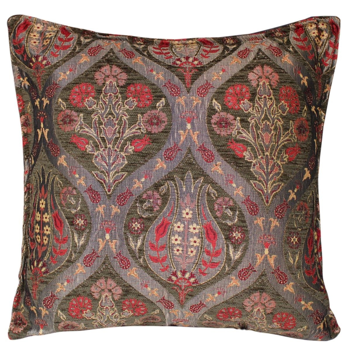 Boho Chic Peony Turkish Throw Pillow