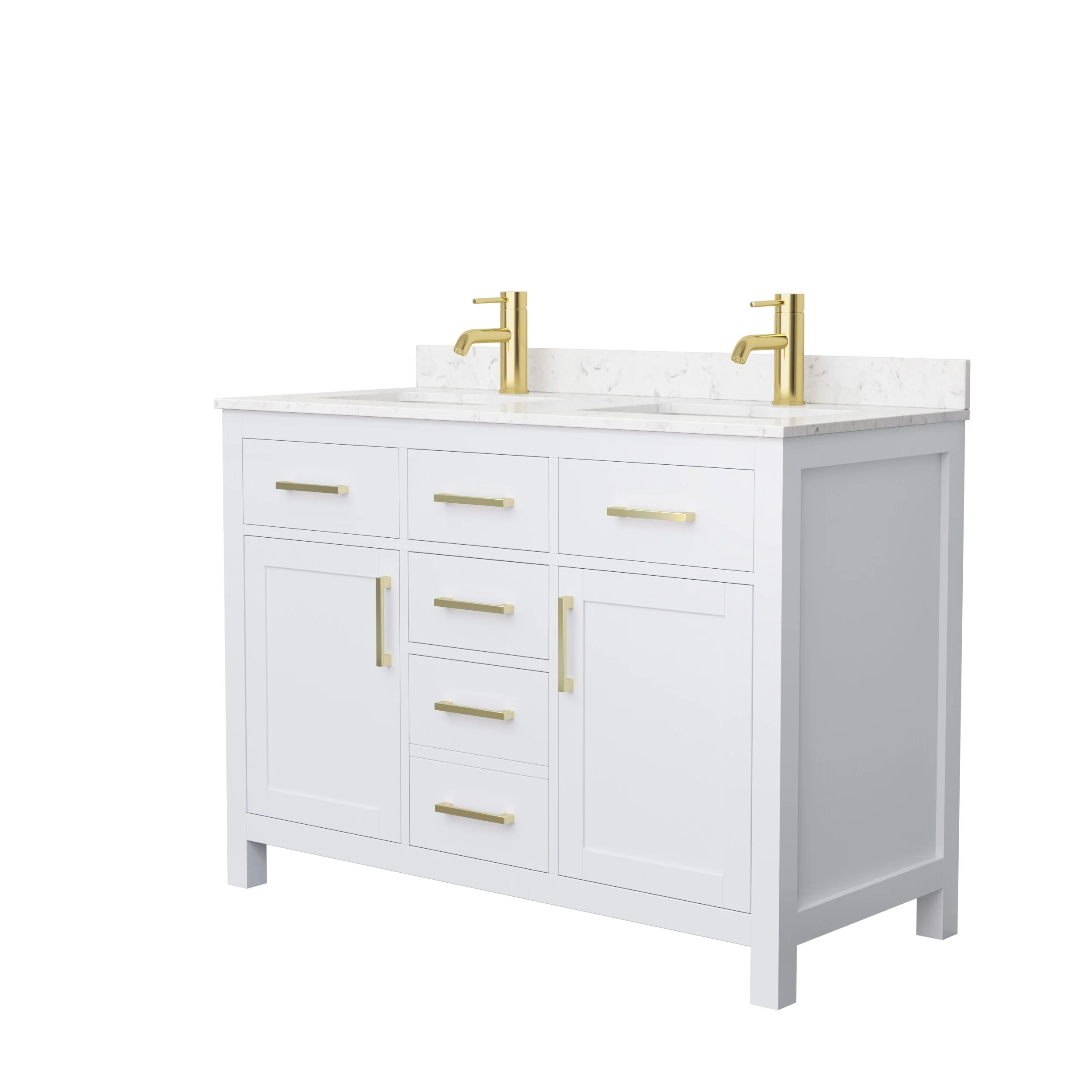 Beckett 48 Inch Double Vanity, Cultured Marble Top