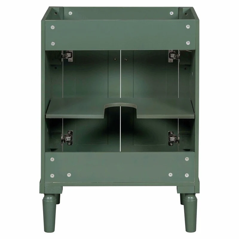 24'' Bathroom Vanity with Top Sink: Modern 2-Tier Storage Cabinet, Single Sink, Large Shelves