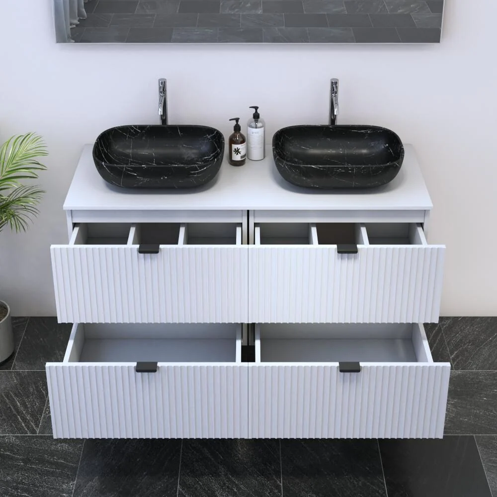 Nicole 4S 120 Double Sink Floating Bathroom Vanity (48