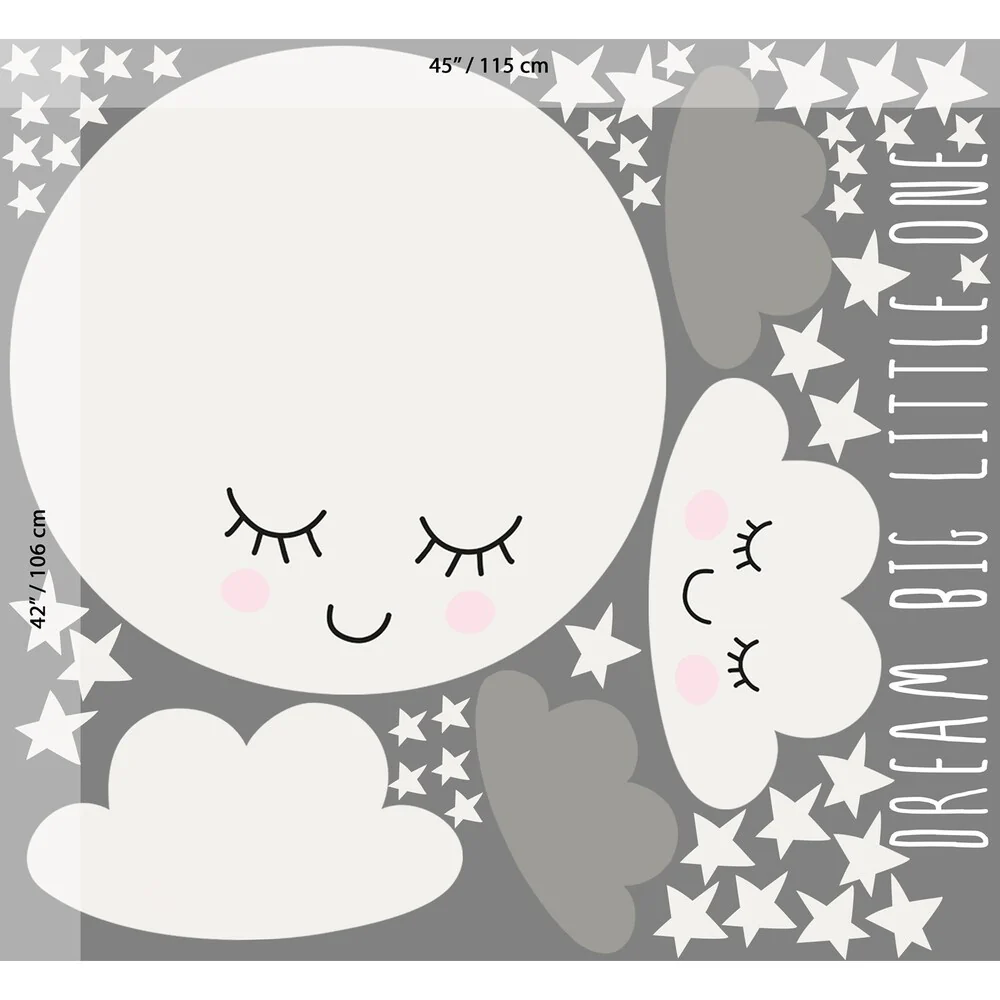 Smiling Cloud and Moon Wall Decal