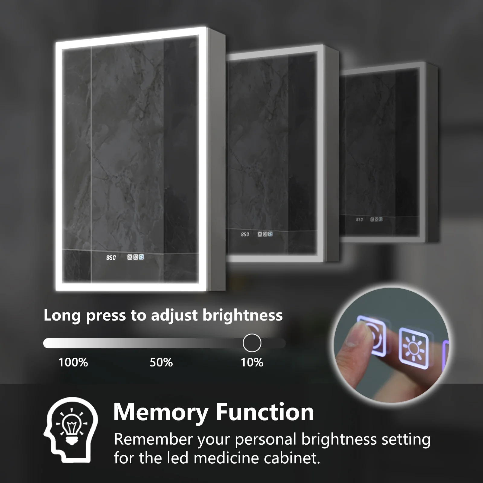 ExBrite Led Lighted Medicine Cabinet Recessed or Surface with Mirrors