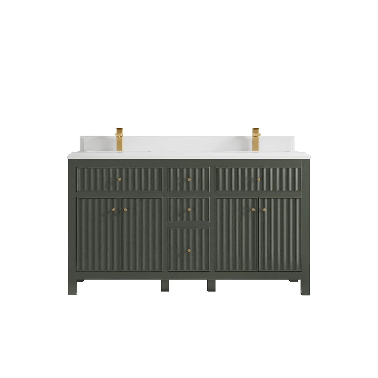Willow Collections 60 in. W x 22 in D. Sonoma Free Standing Reeded Double Sink Bathroom Vanity with Countertop