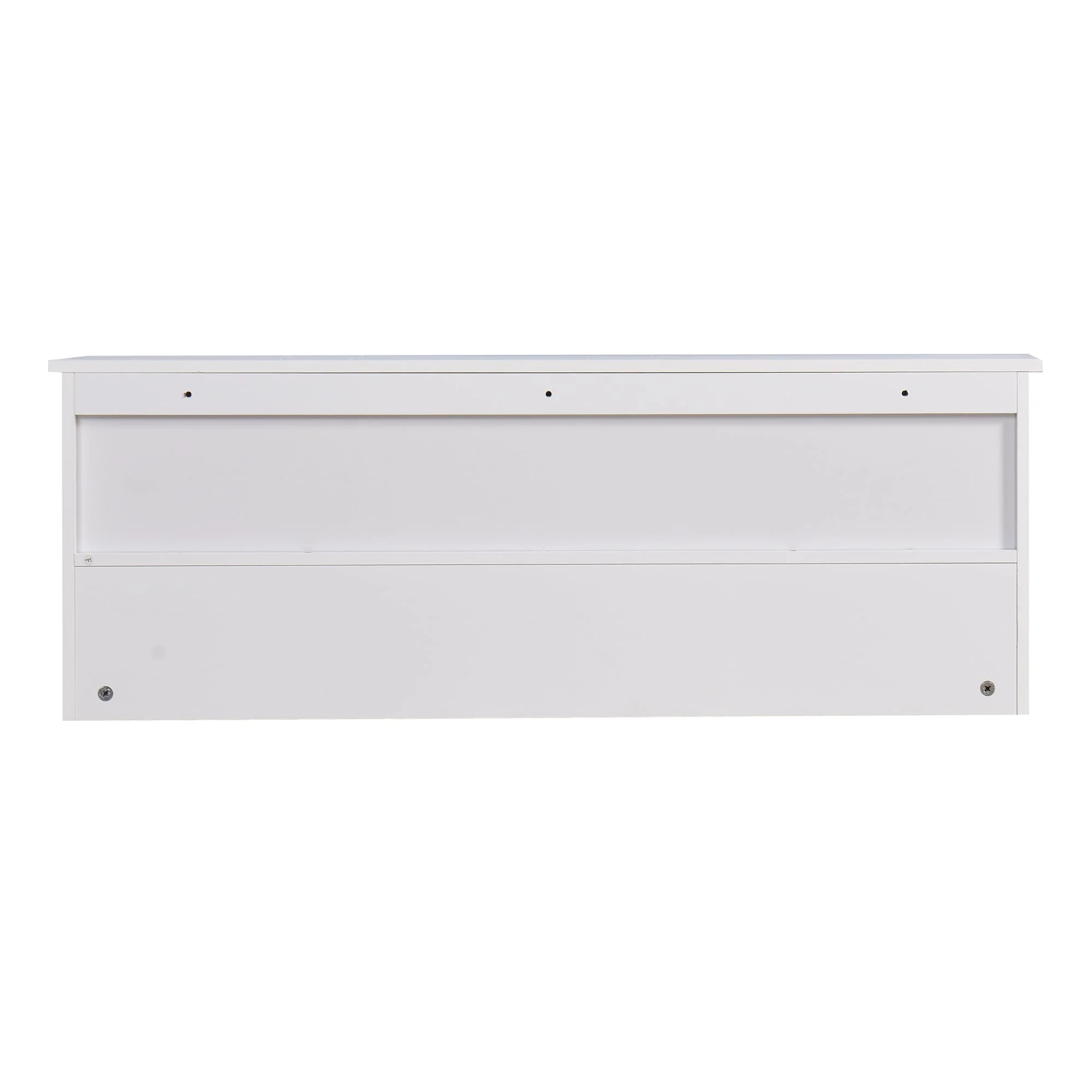 White Wall Mounted Cubby Shelf with 4 Dual Hooks