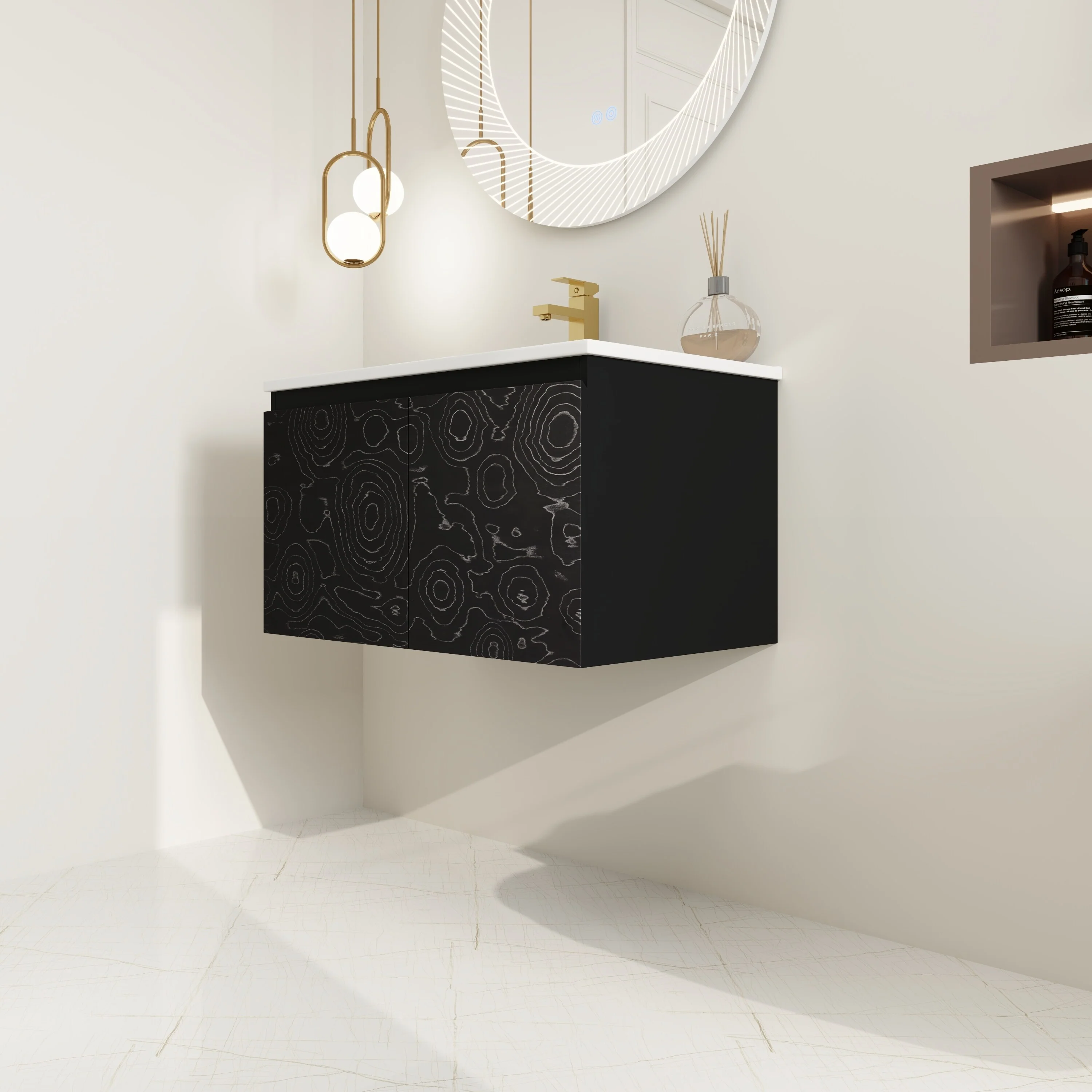 BNK 24/30/48 Inch Double Sink Bathroom Vanity with Soft Close Door