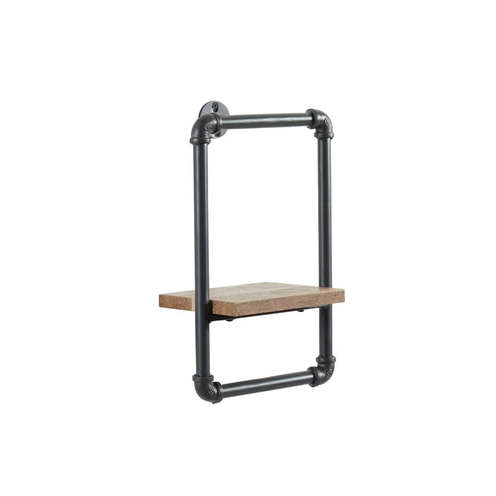 Romi Industrial Sand Black Metal Pipe Wall Shelf by Furniture of America