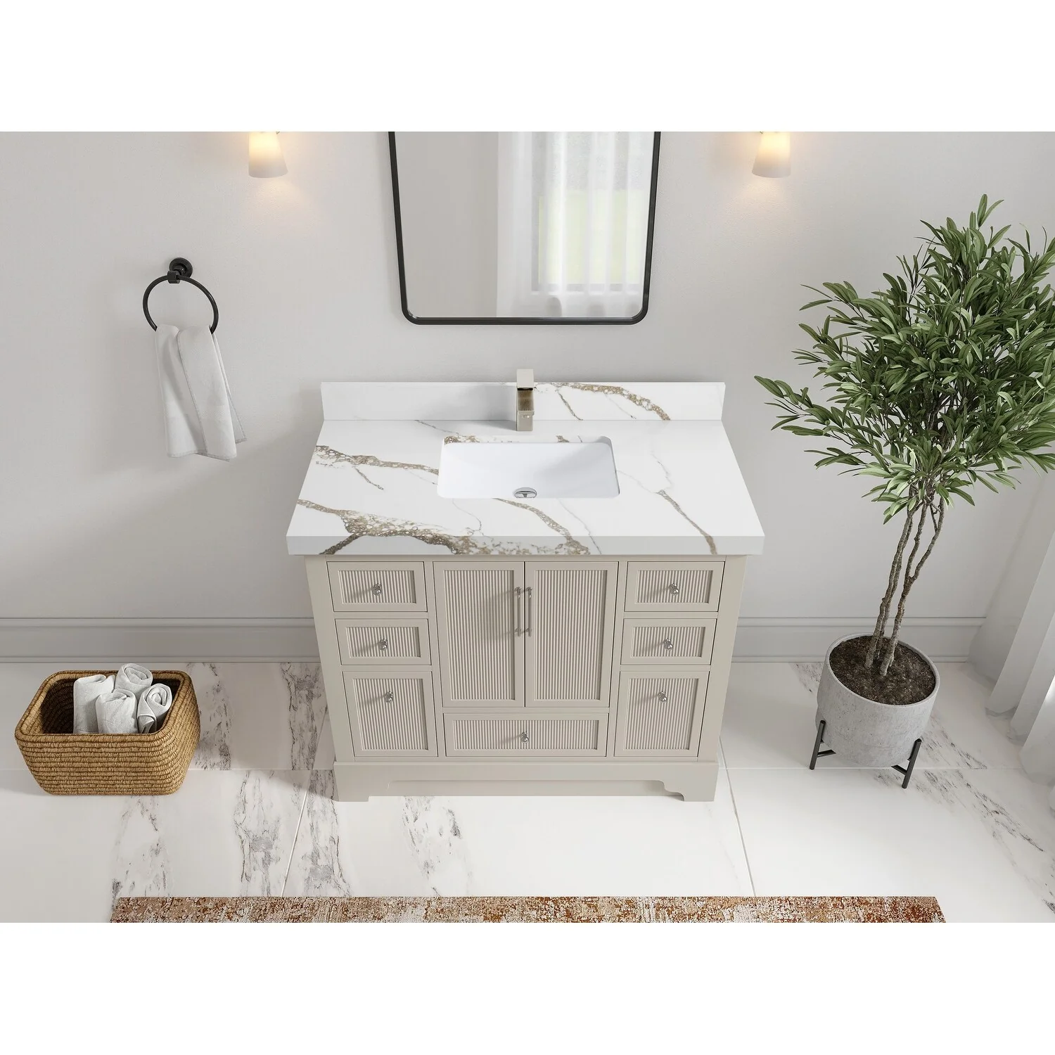 Willow Collections 42 in. W x 22 in. D Alys Single Sink Bathroom Vanity with Countertop
