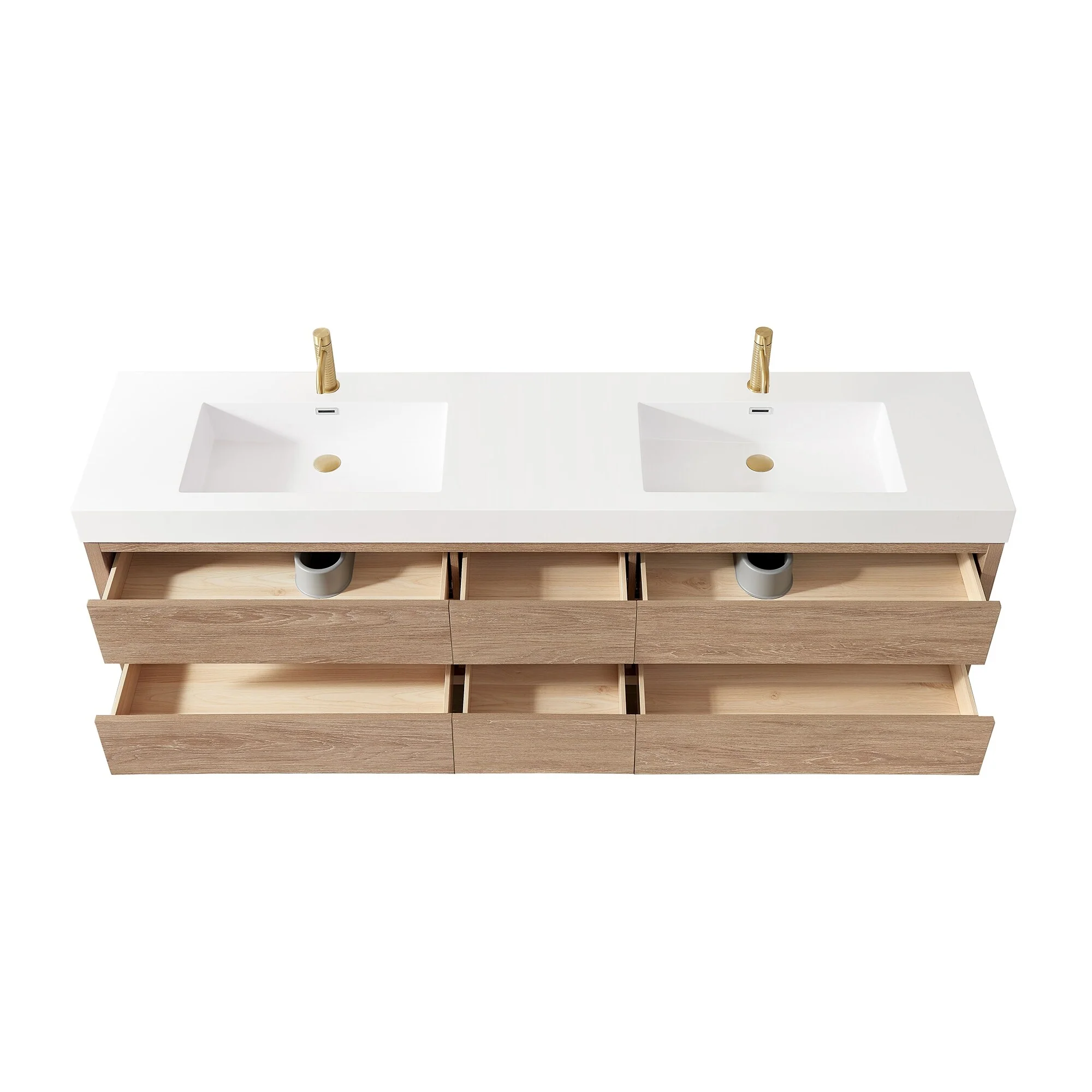 Palencia Double Floating Vanity with Composite Sink Top without Mirror