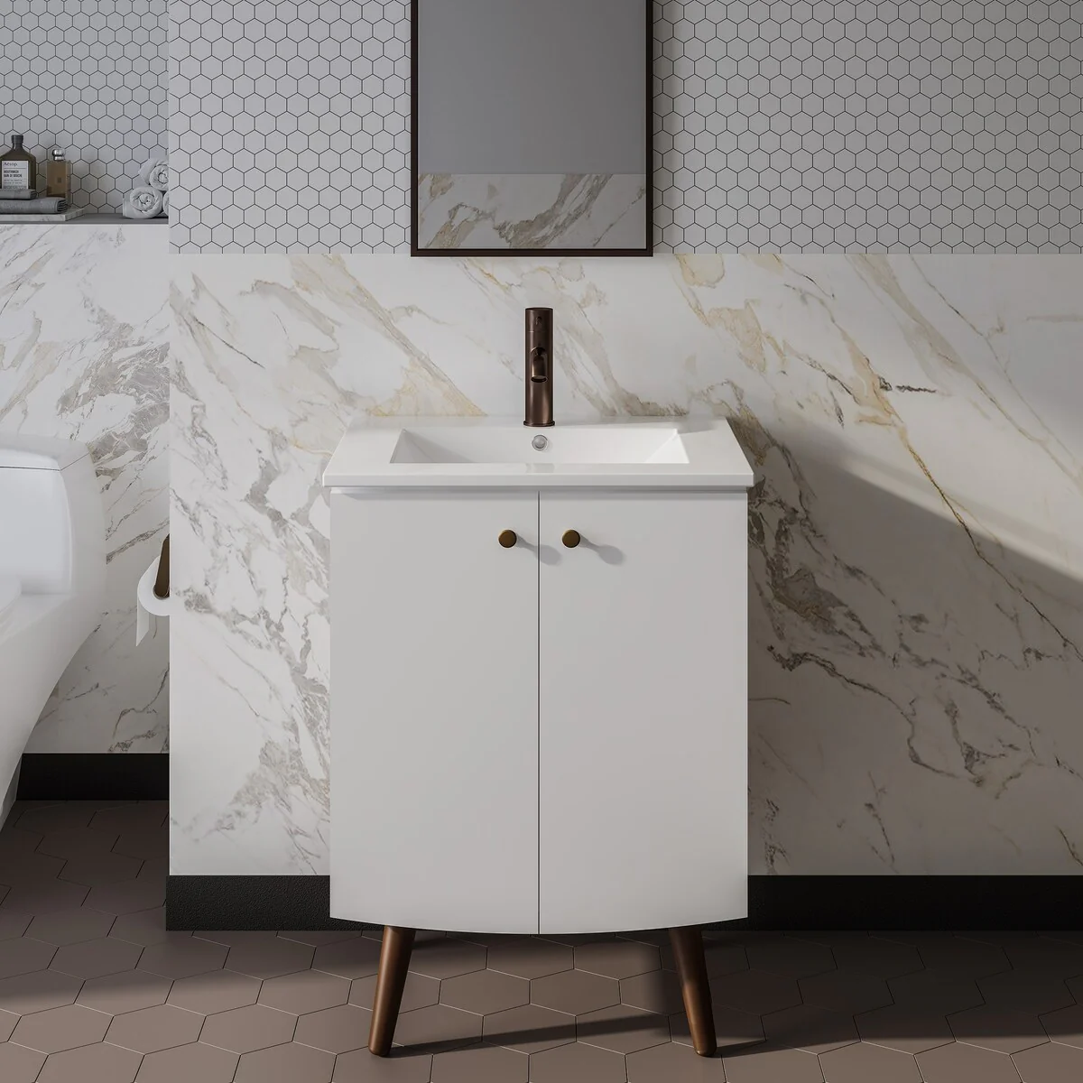 Manoir Bathroom Vanity in White