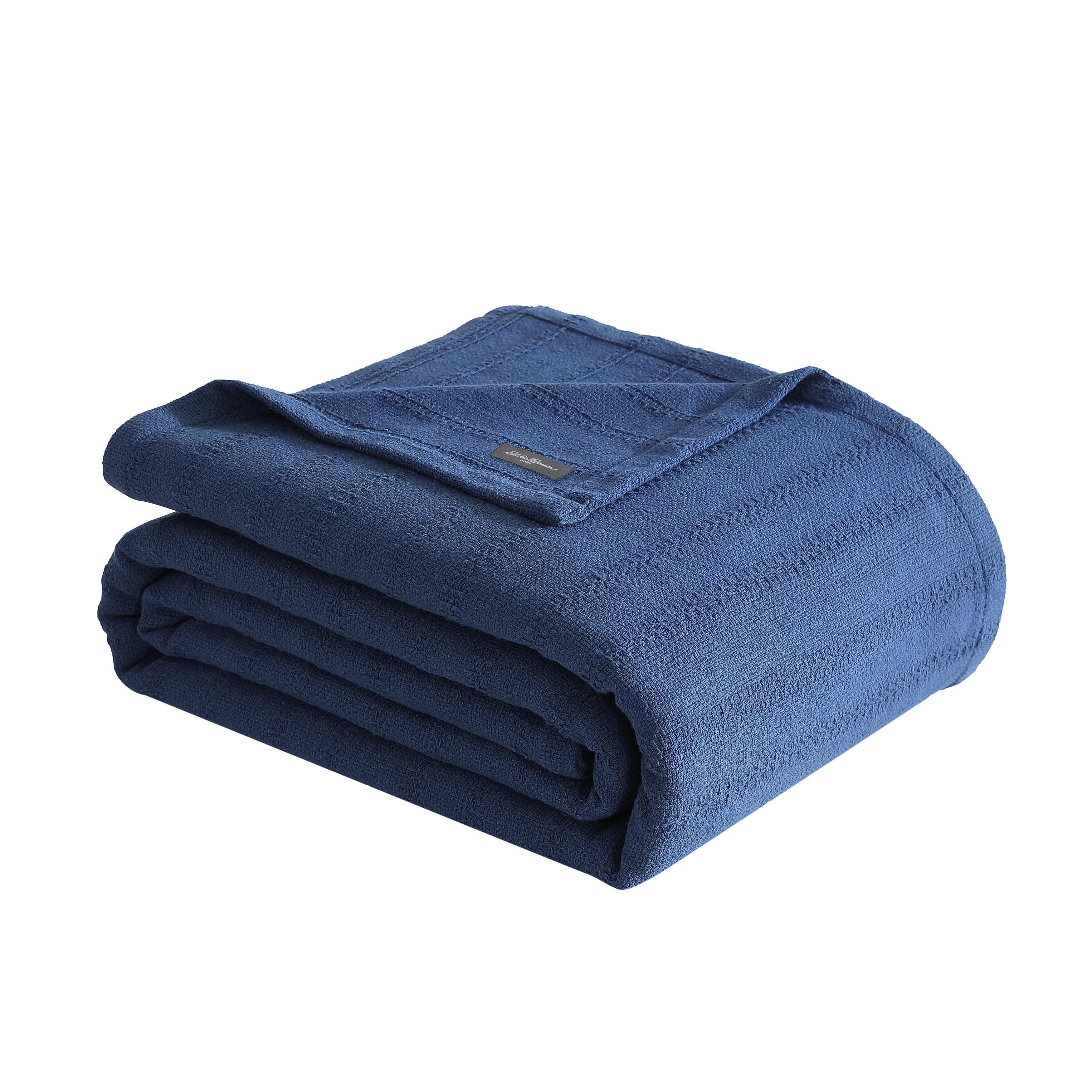 Eddie Bauer Variegated Weave Stripe Cotton Reversible Blanket