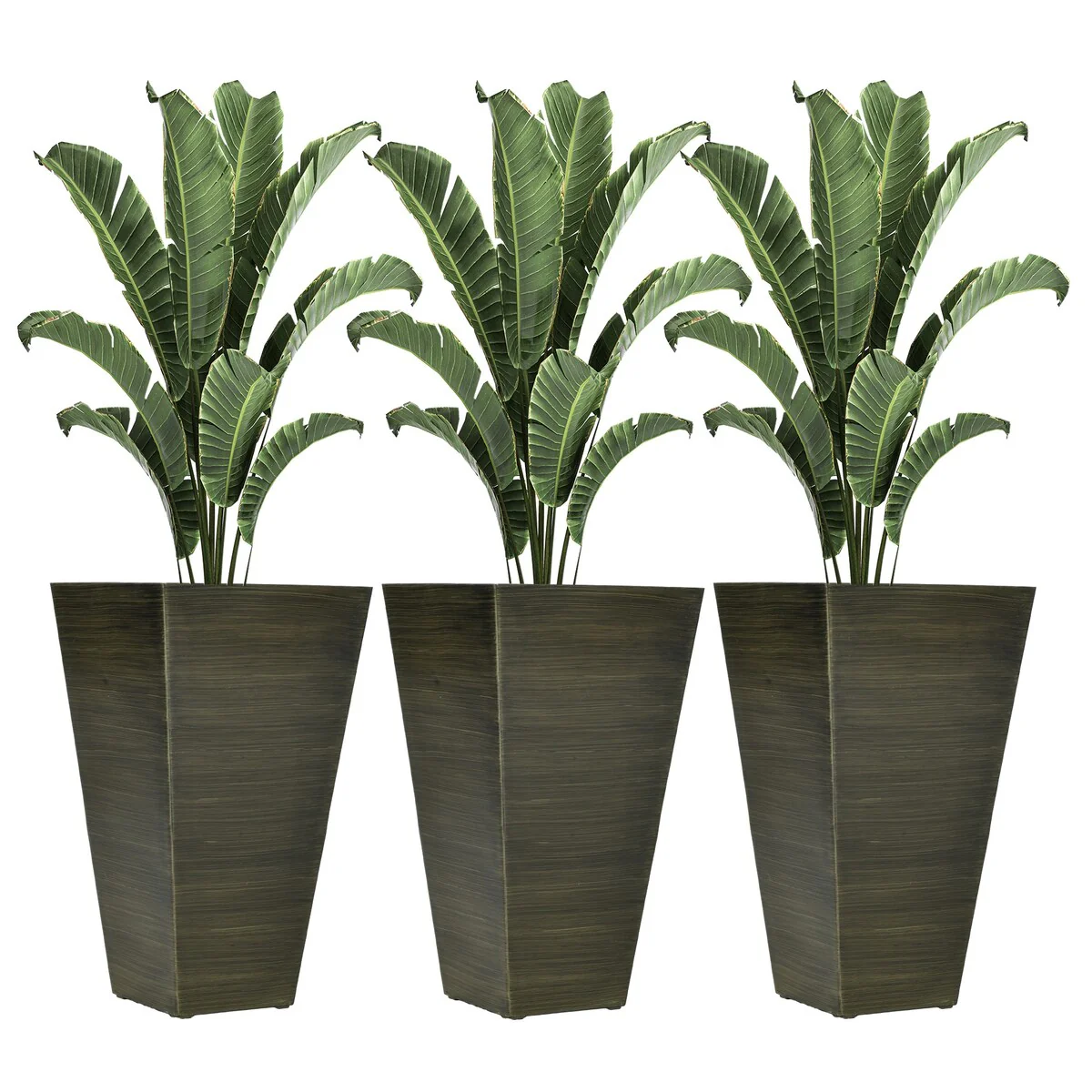 Tall Planters with Drainage Hole Outdoor Flower Pots, Indoor Planters Set of 3