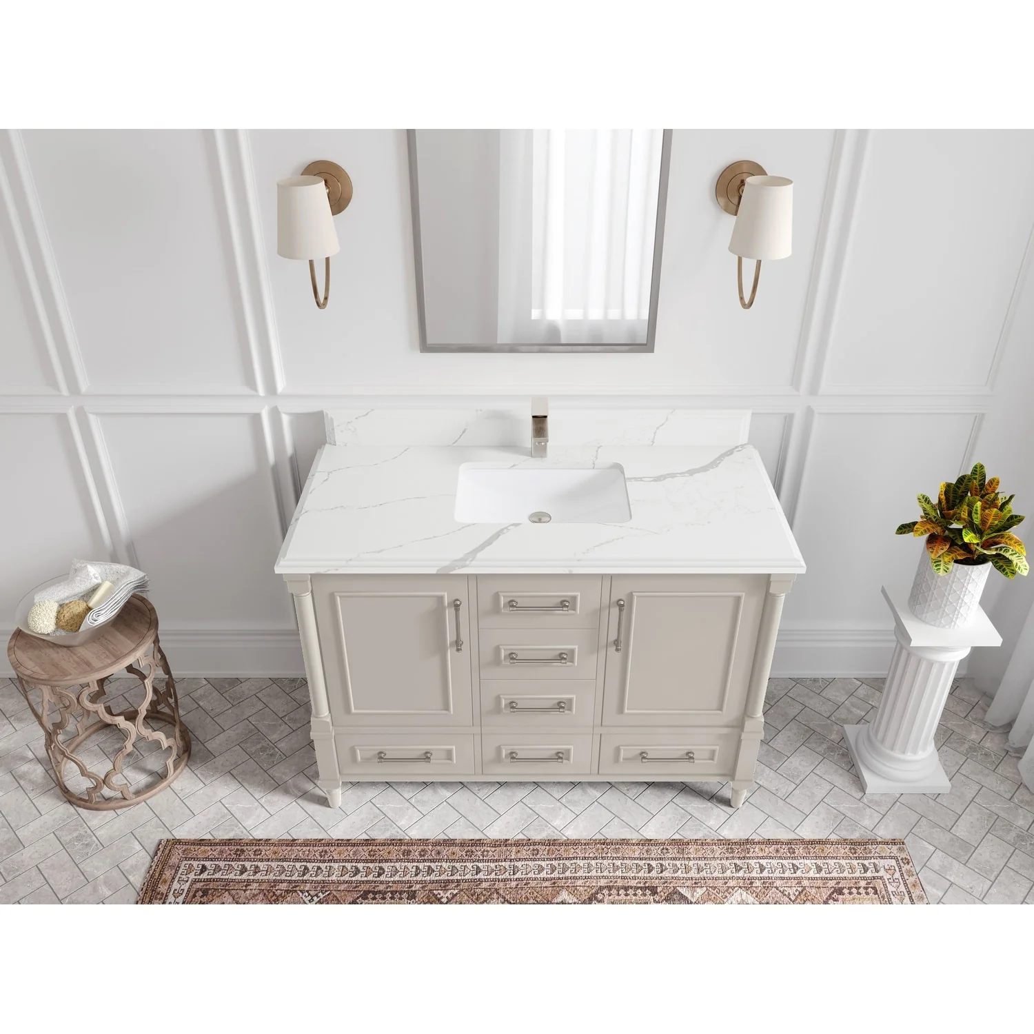 Willow Collections 48 in. W x 22 in. D Aberdeen Single Bowl Sink Bathroom Vanity with Countertop