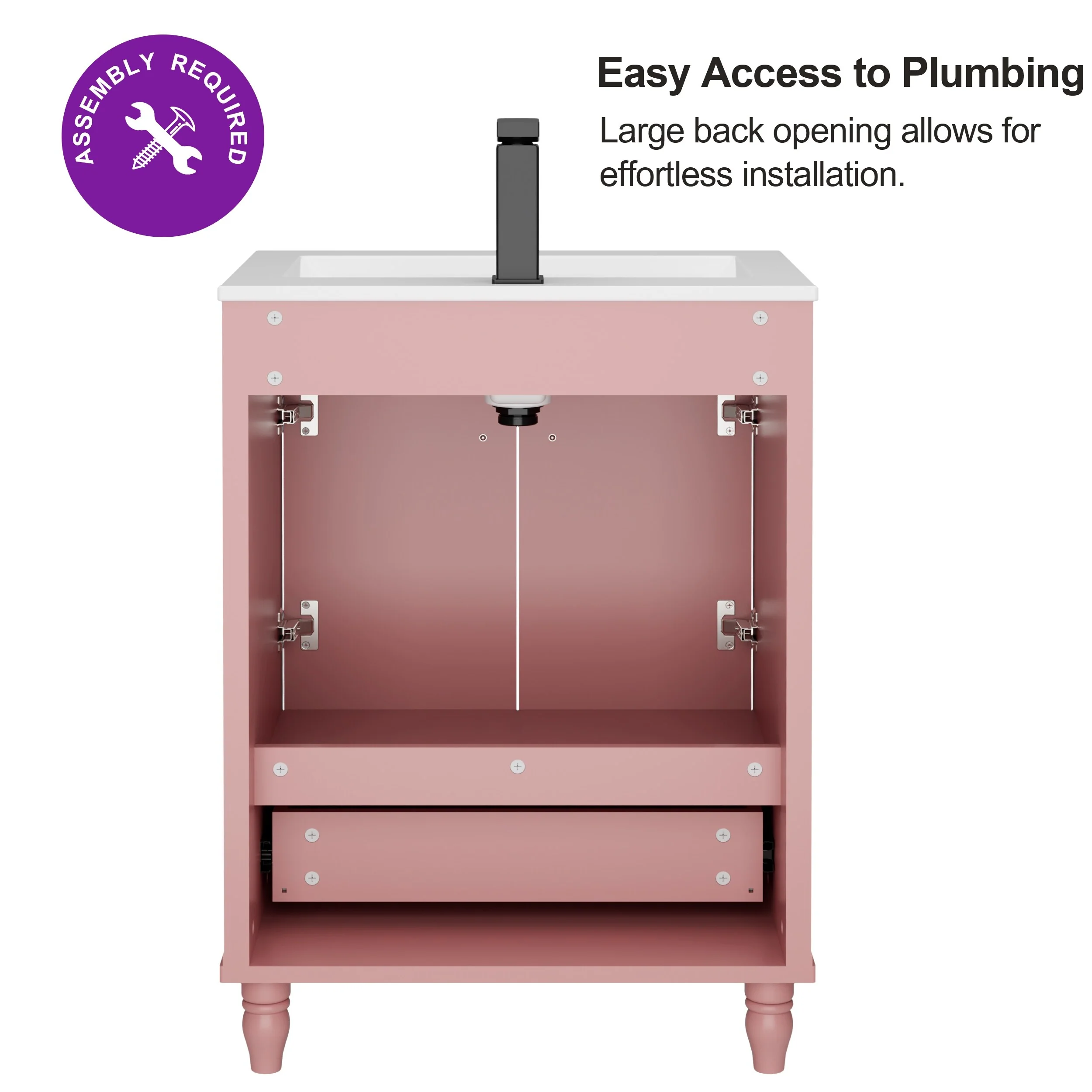 Lace Trim Freestanding Bathroom Vanity Set - Perfect for Bathrooms