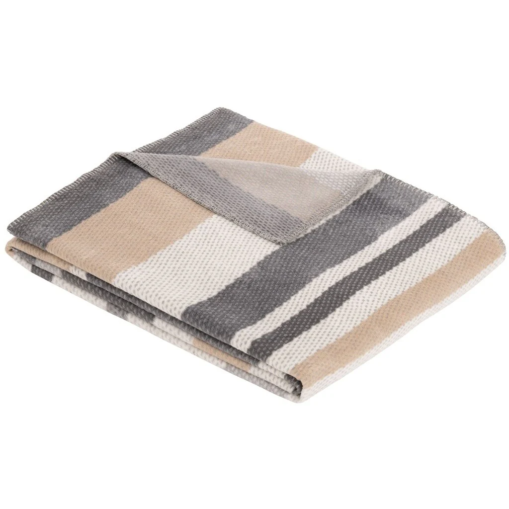 IBENA Neutral and Vibrant Multicolor Stripe Throw Blanket 'Latina'