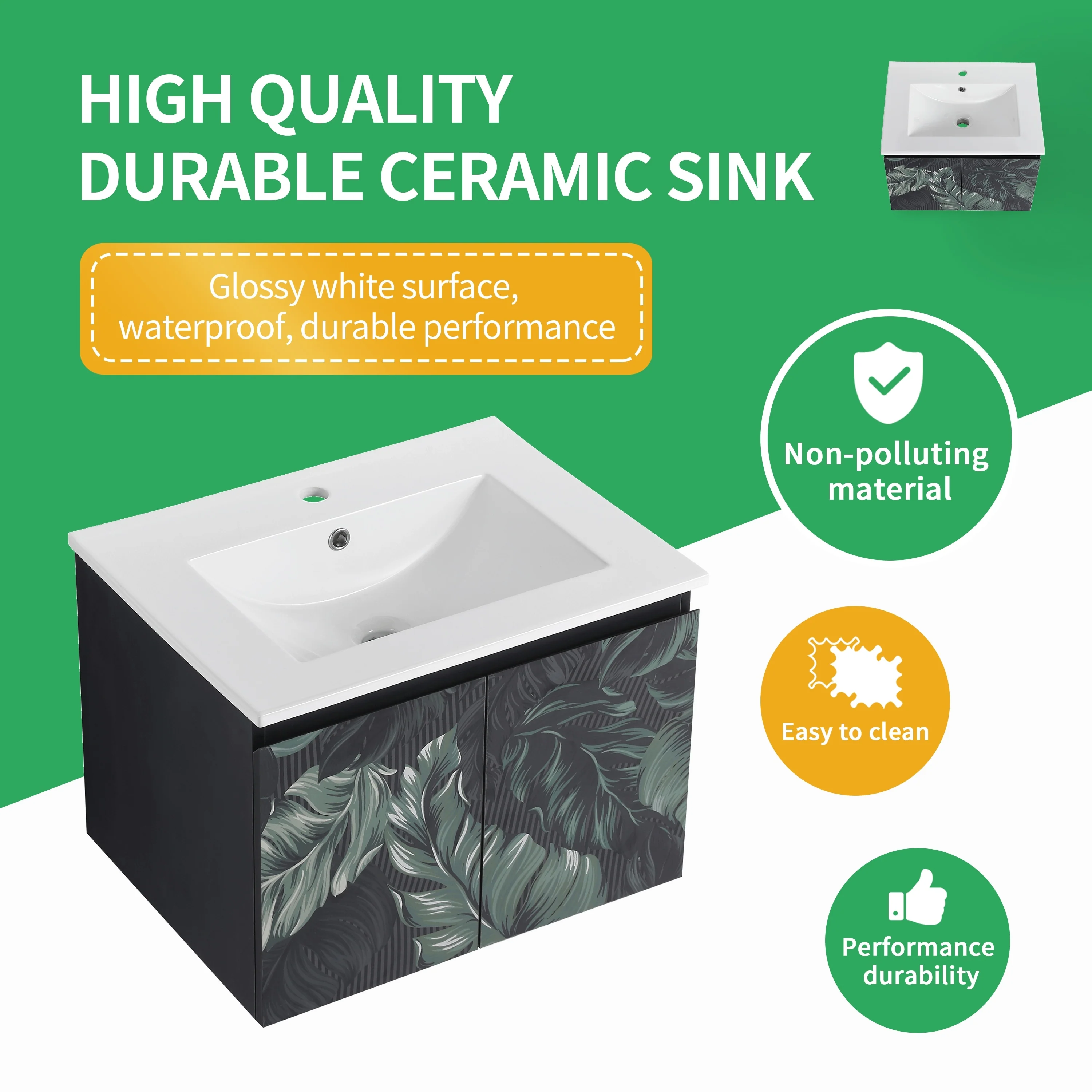 BNK 24/30/48 Inch Double Sink Bathroom Vanity with Soft Close Door