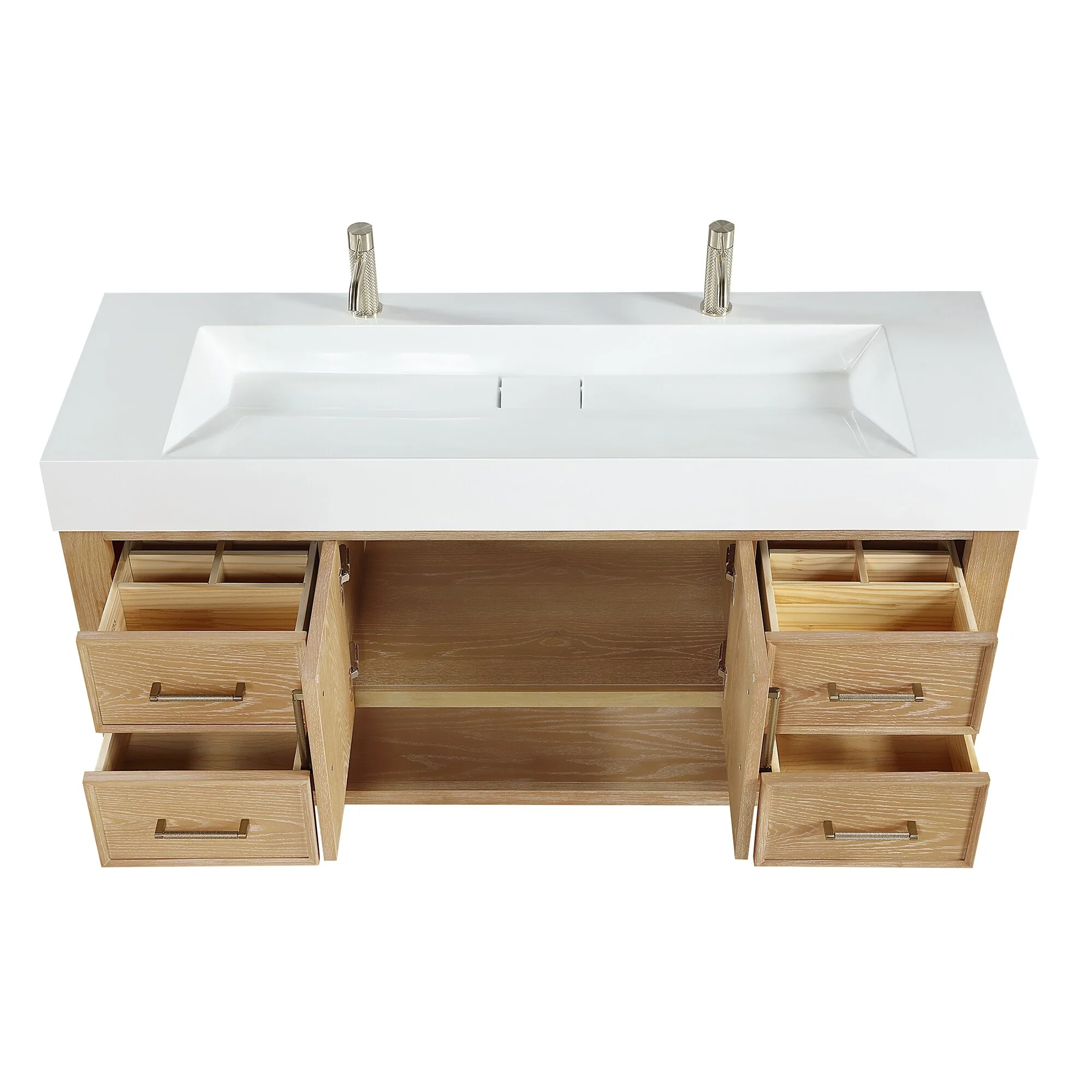 Vera Bath Vanity with Integrated Stone Sink Top and Mirror