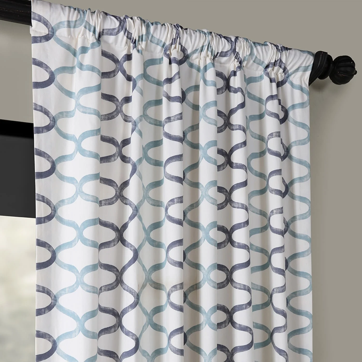 Exclusive Fabrics Illusions Geometric Grace Cotton Room Darkening Curtain (1 Panel)
