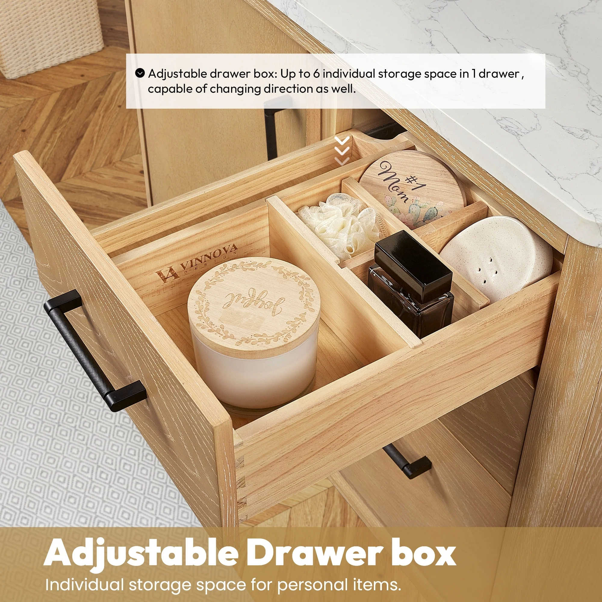 Gara Single Bath Vanity with Composite Stone Top and Mirror