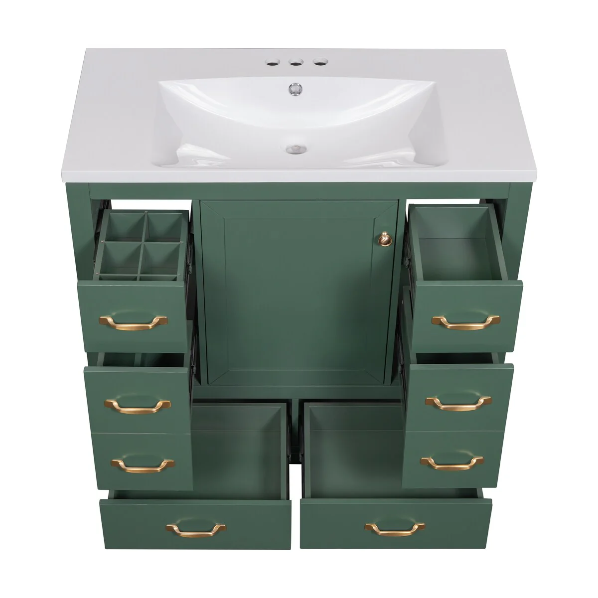 Bathroom Vanity Cabinet with Multi-Functional Drawer and Adjustable Shelf