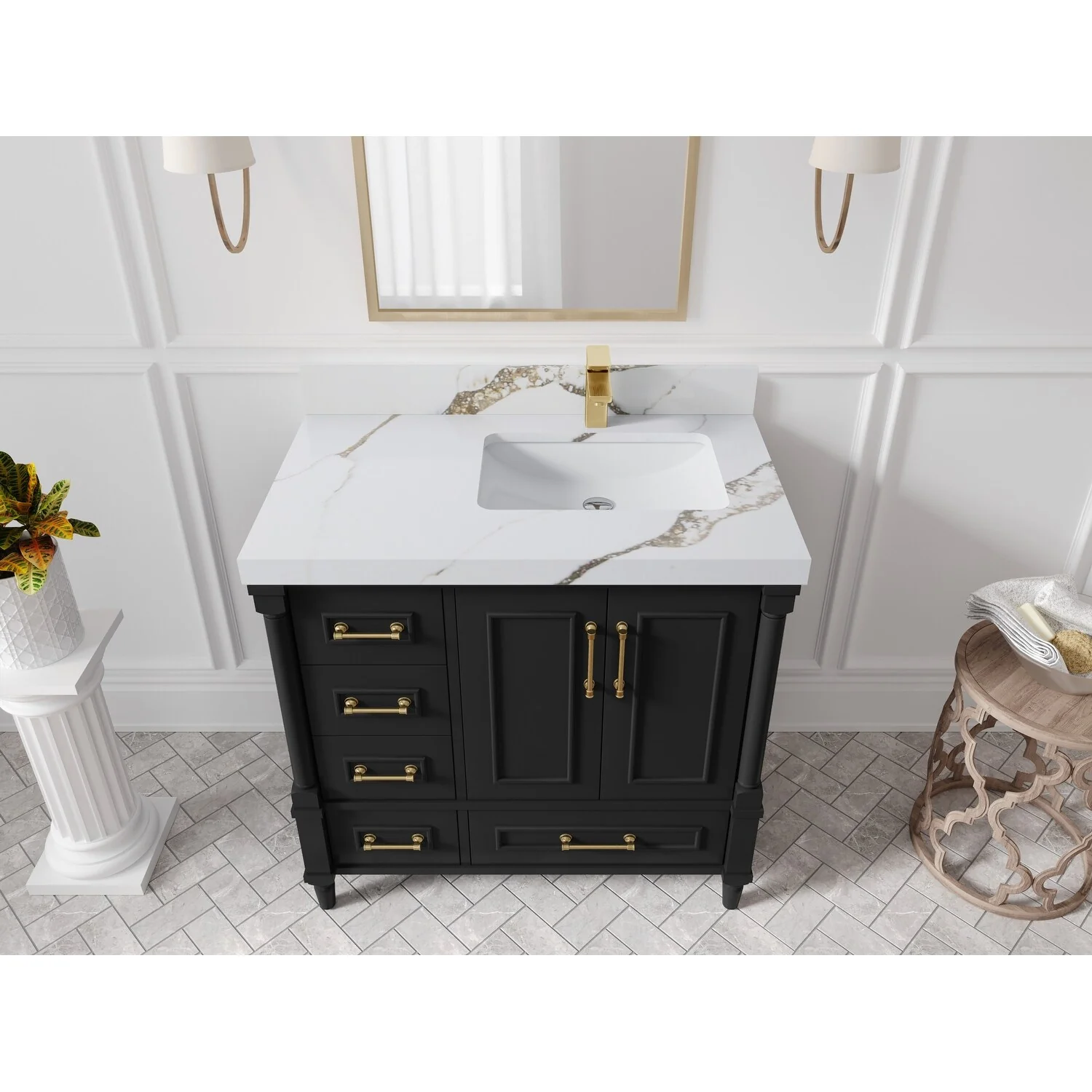 Willow Collections 36 in. W x 22 in. D Aberdeen Right Offset Sink Bathroom Vanity with Countertop