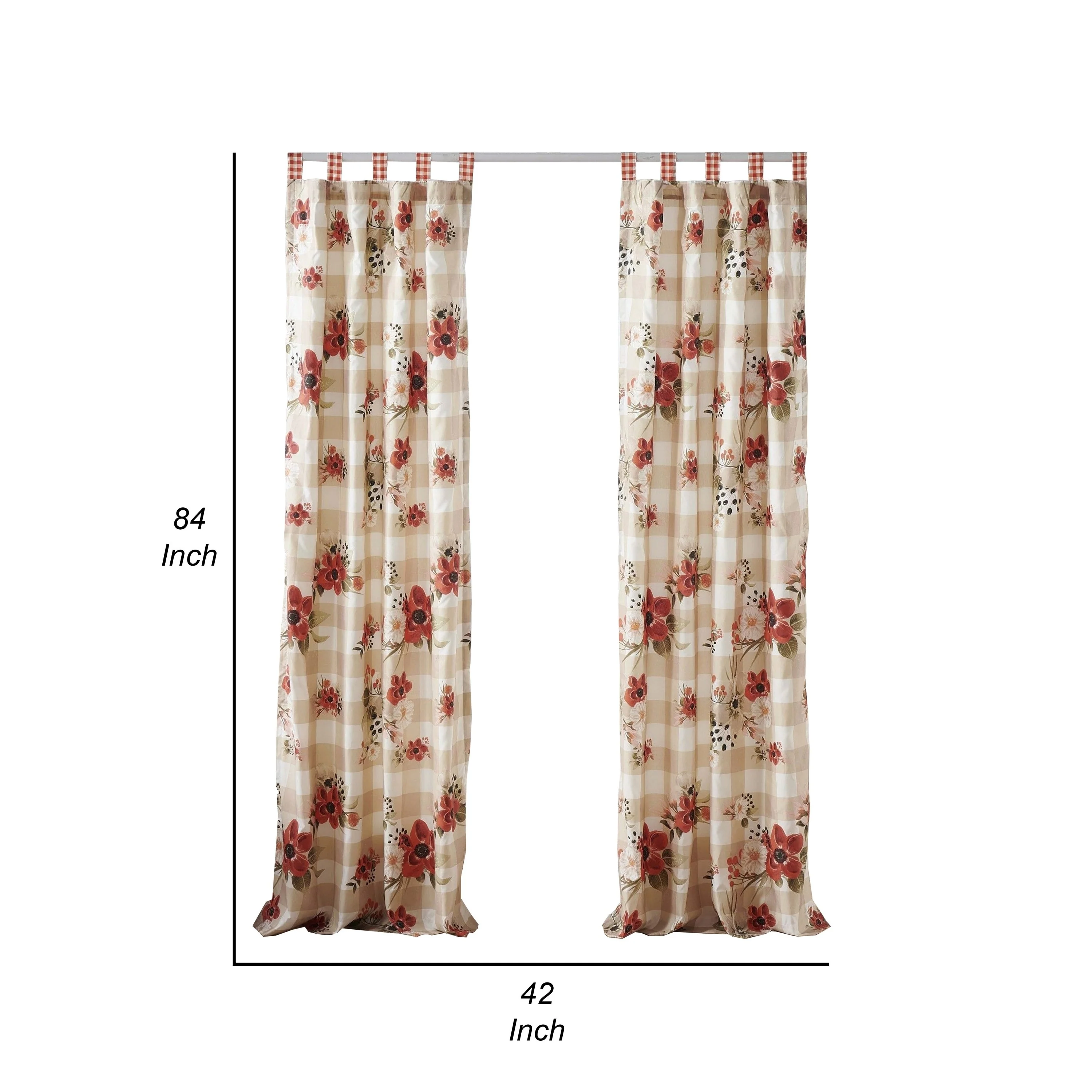Lire 4 Piece Window Curtain Panel Set, Floral Print, Modern Multicolor