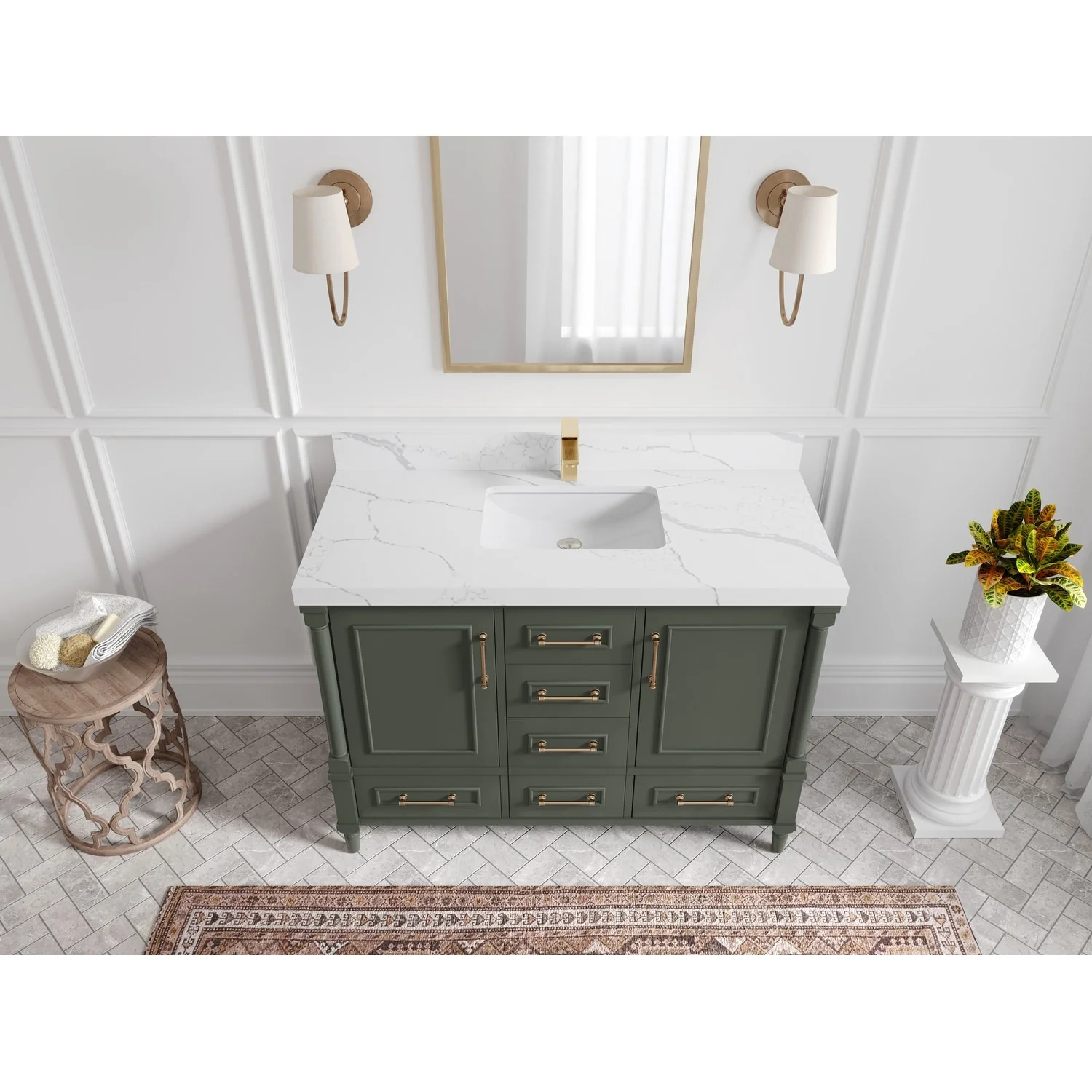 Willow Collections 48 in. W x 22 in. D Aberdeen Single Bowl Sink Bathroom Vanity with Countertop