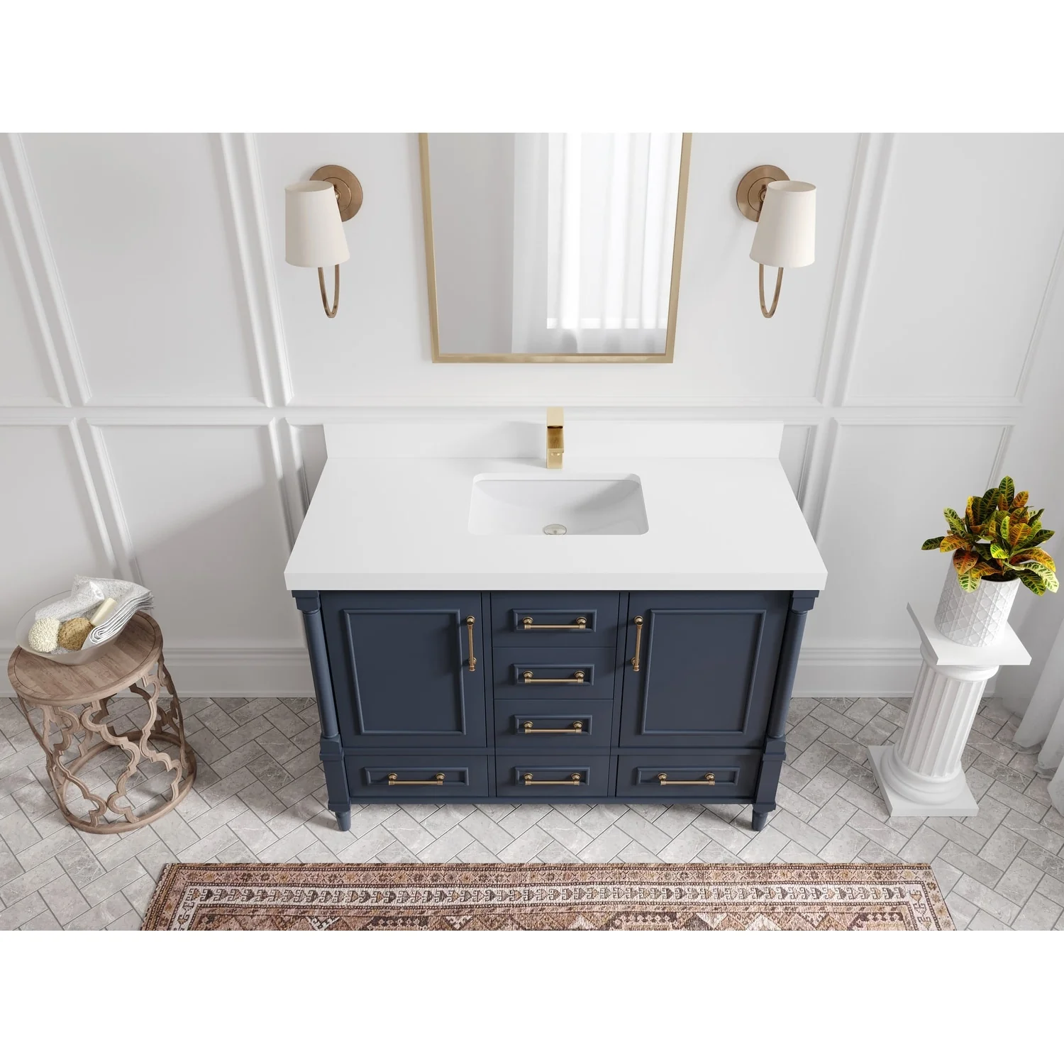 Willow Collections 48 in. W x 22 in. D Aberdeen Single Bowl Sink Bathroom Vanity with Countertop