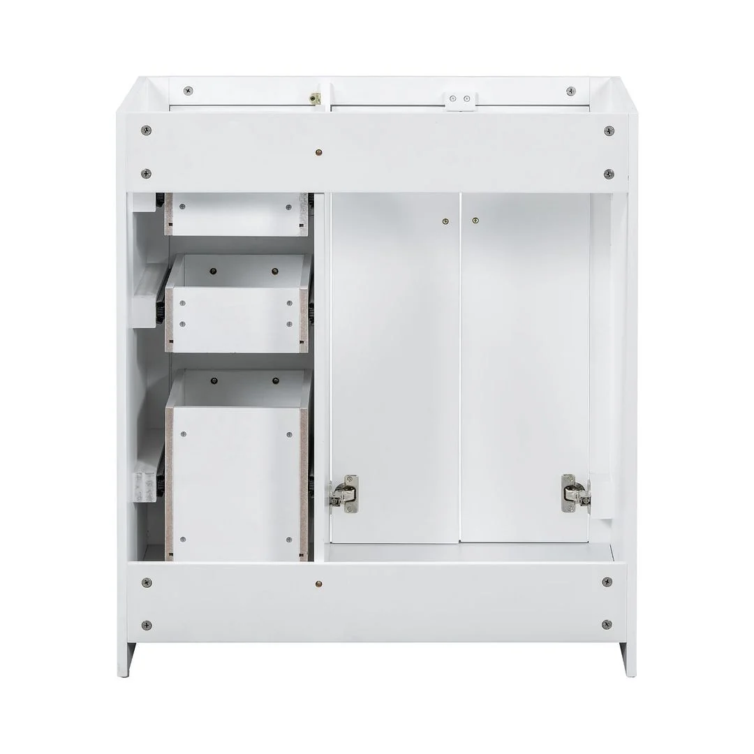 30'' Modern Freestanding Bathroom Vanity with Top Sink , Solid Wood Frame