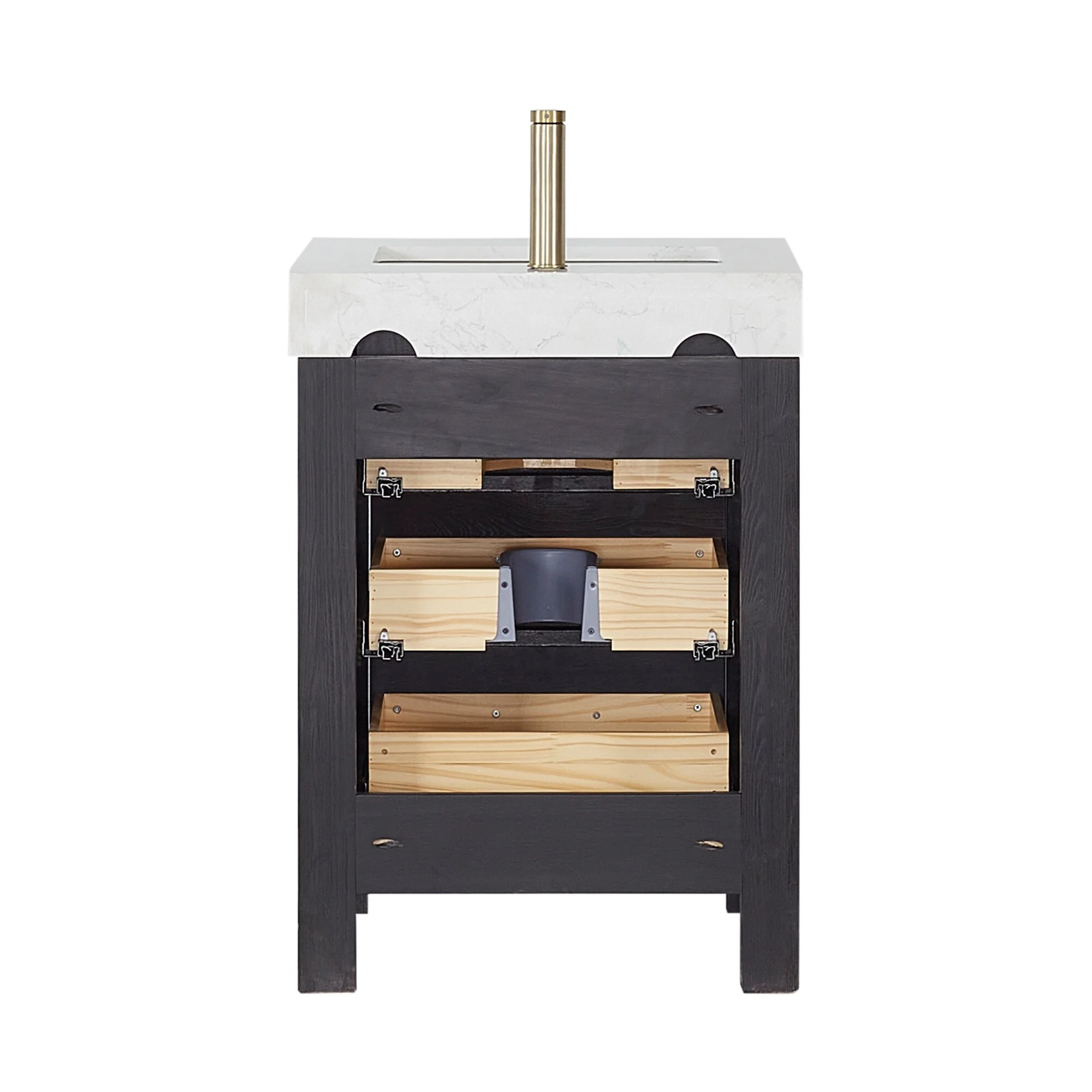 Leon 24 in. Single Bathroom Vanity with Composite Stone Top