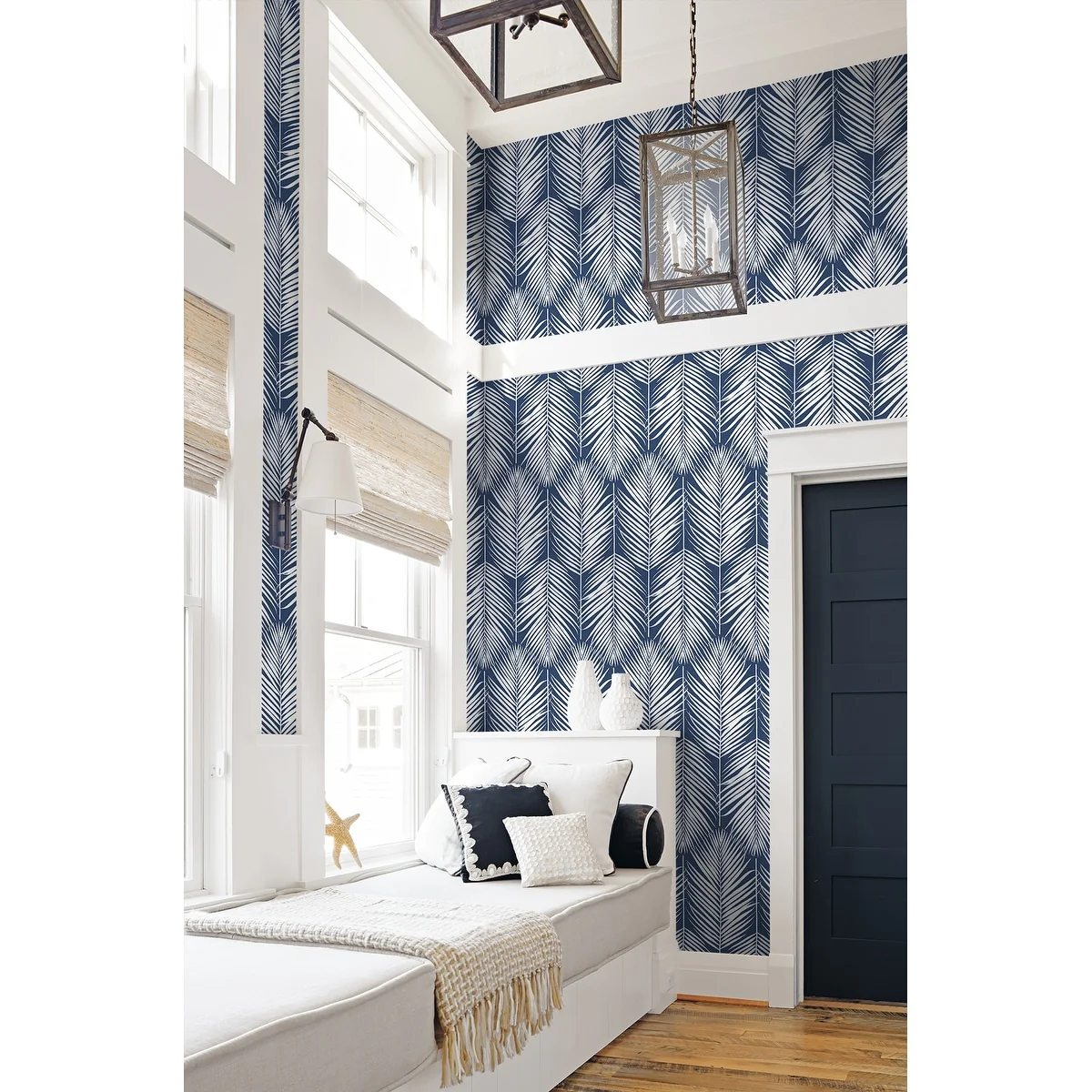 NextWall Palm Silhouette Peel and Stick Wallpaper