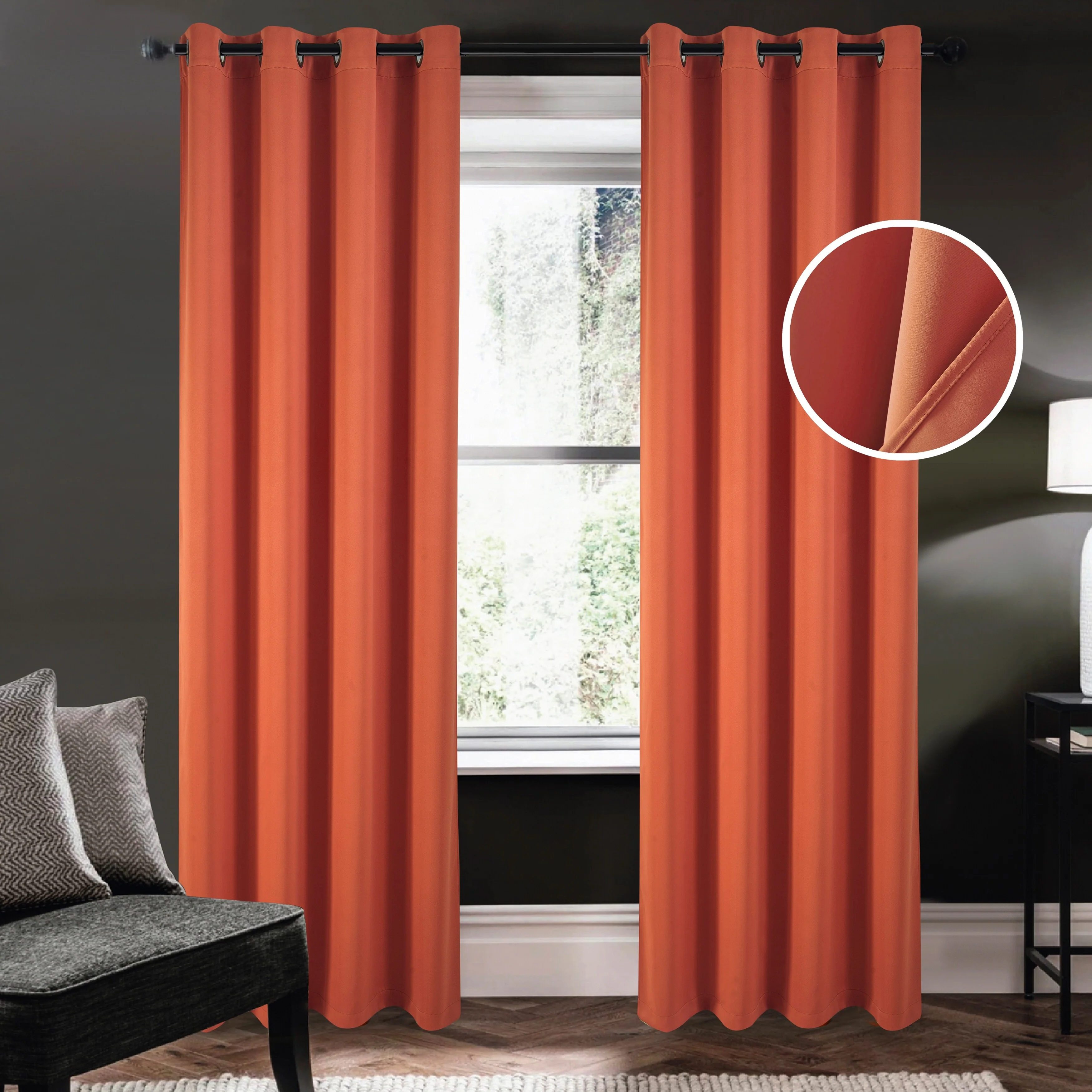 Riley 100 percent Blackout Window Curtain Panel 45, 63, 84, 95 or 105 inch