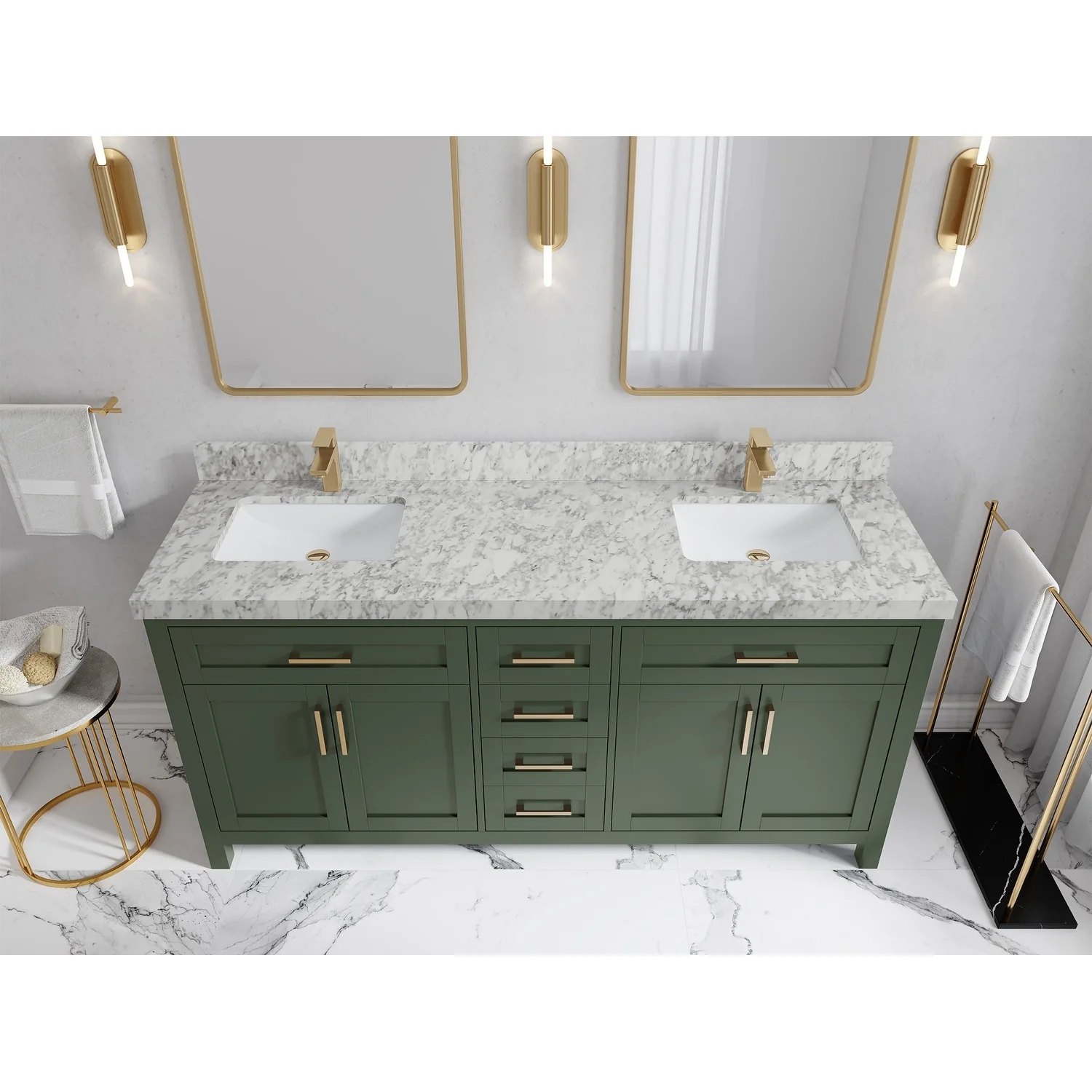 Willow Collections 72 in. W x 22 in. D Cambridge Double Sink Bathroom Vanity with Countertop